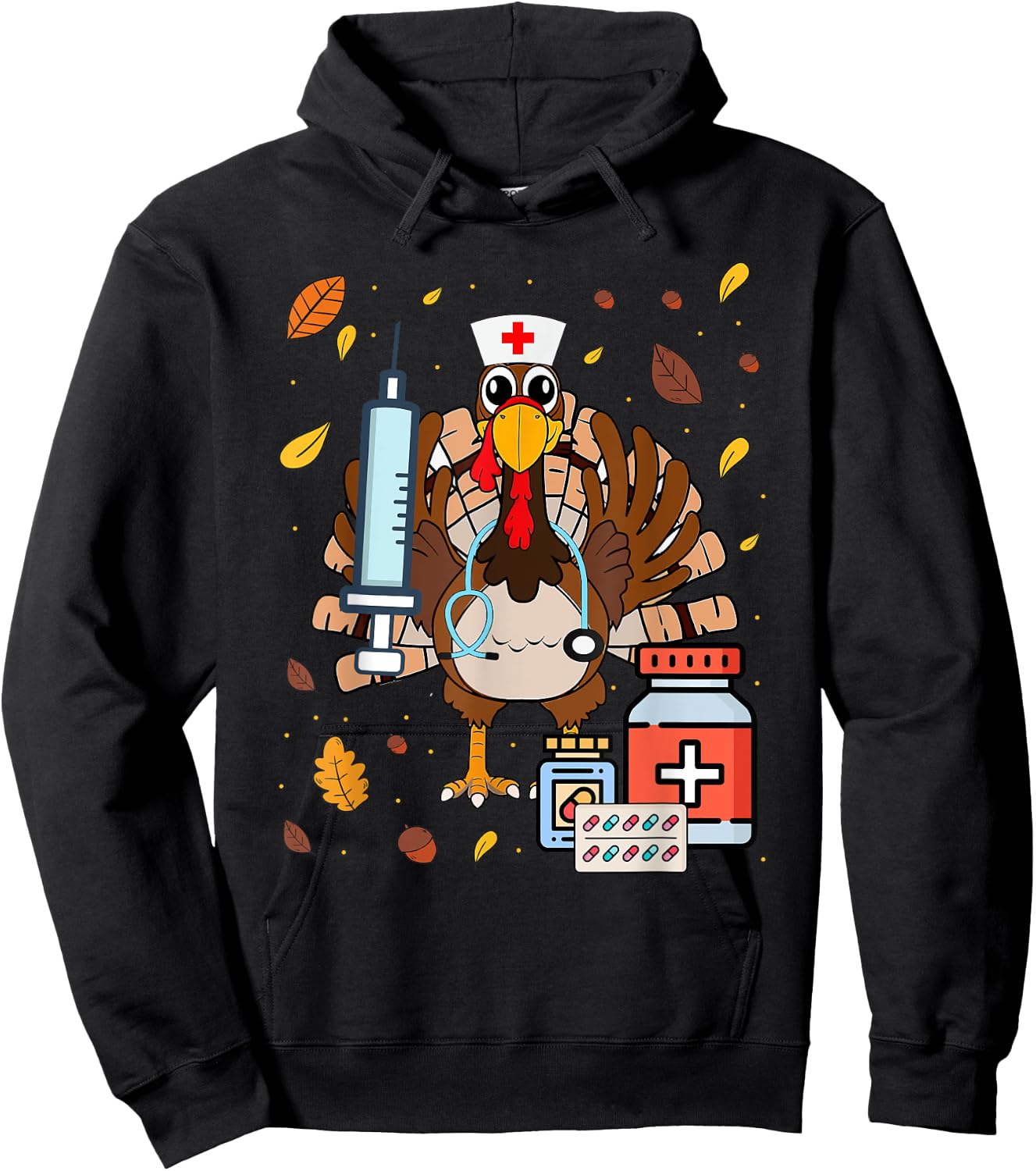 Nurse Thanksgiving Gifts Thanksgiving Nurse Life Hoodie - Hoodie | Black