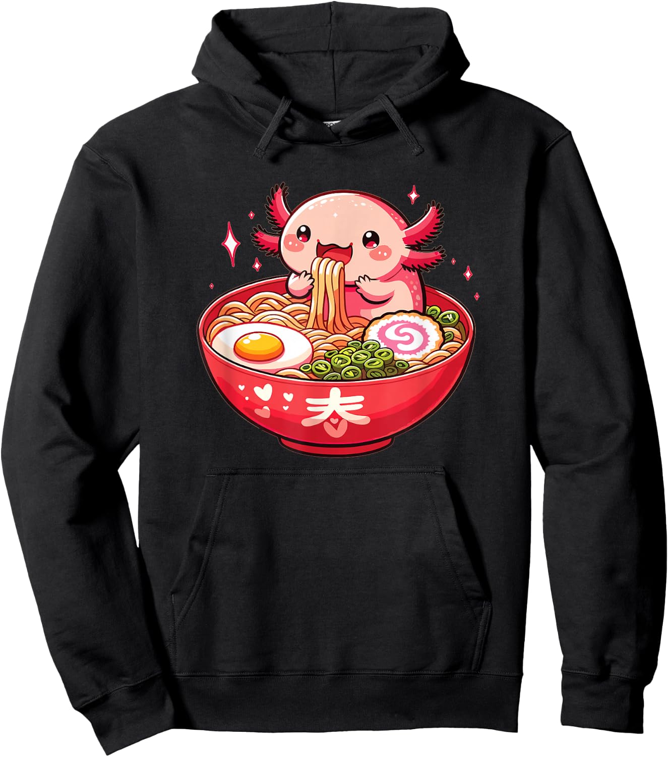 Sweet Axolotl Eats Ramen Noodles Axolotls Ramen Hoodie - Hoodie | Black