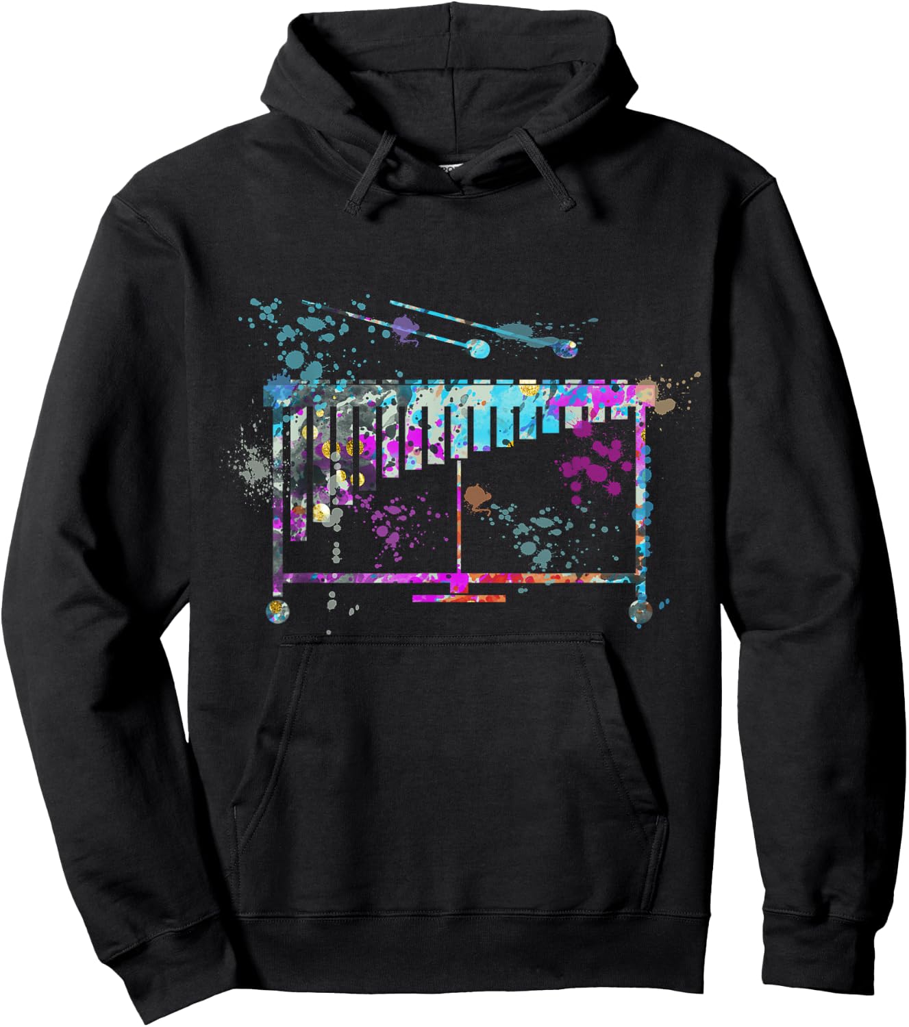 Vibraphone Instrument Silhouette Vibraphones Hoodie - Hoodie | Black