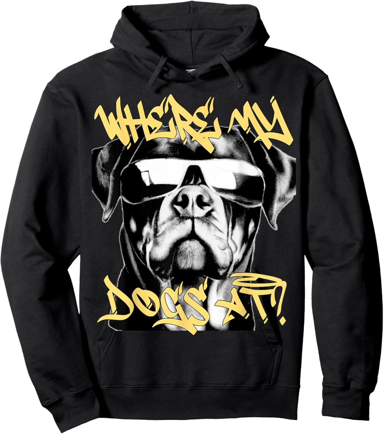 West coast rappers HIP HOP old school fashion Rottweiler Hoodie - Hoodie | Black
