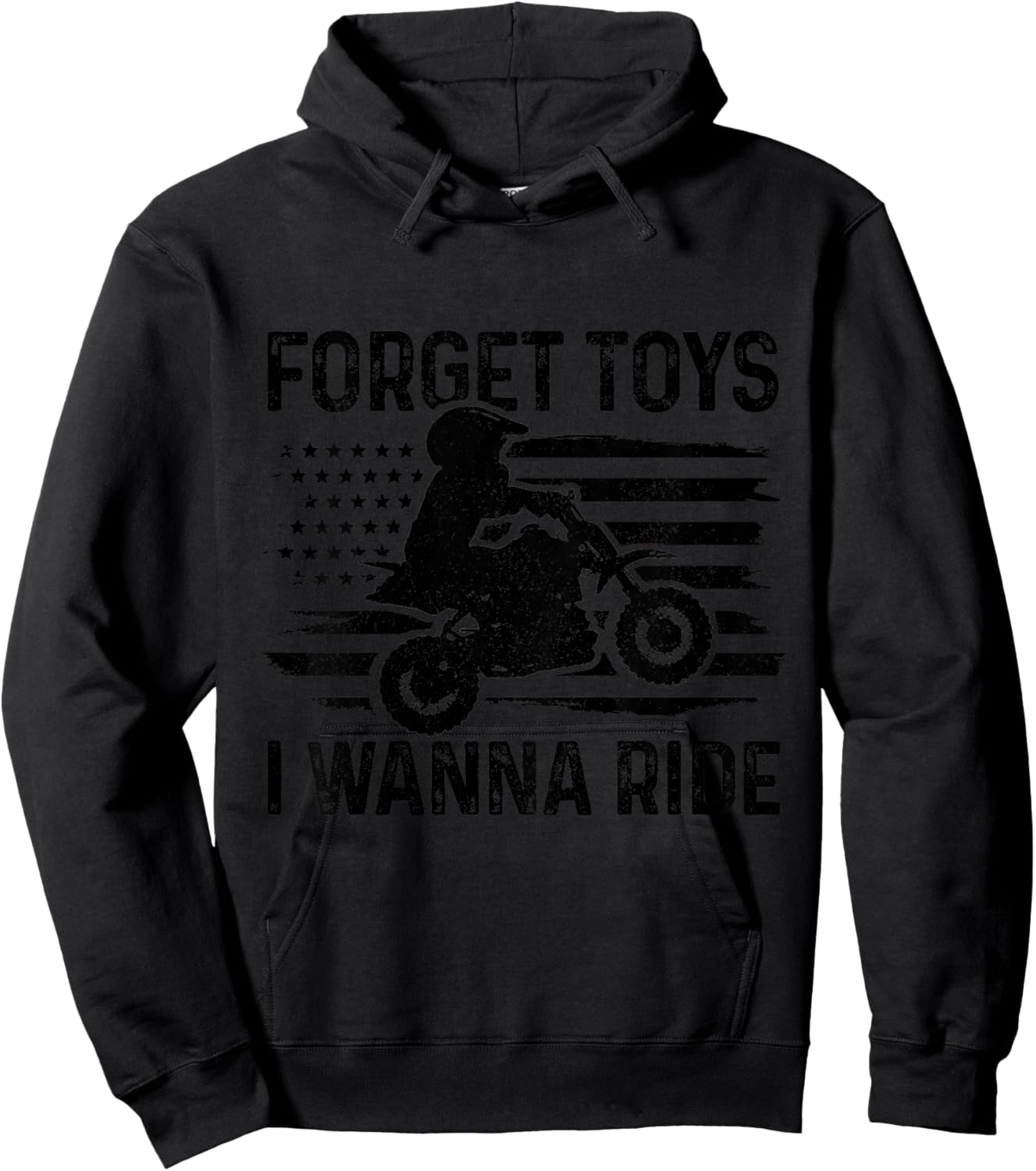 Kids Forget Toys I Wanna Ride Motocross Dirt Bike Boys MX Racing Hoodie - Hoodie | Black