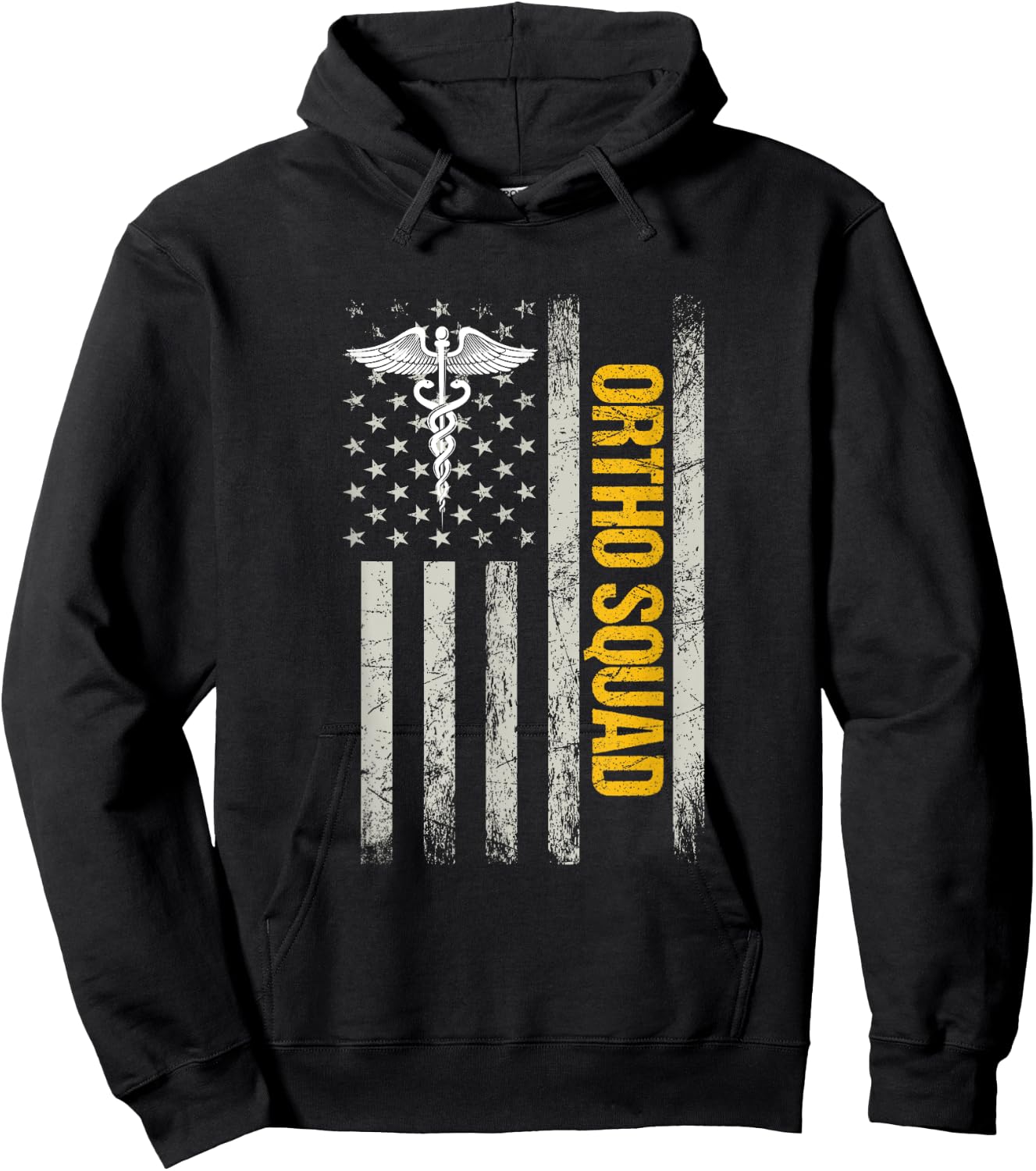 Orthopedic Surgeon Ortho Squad USA Flag Orthopedist Men Hoodie - Hoodie | Black