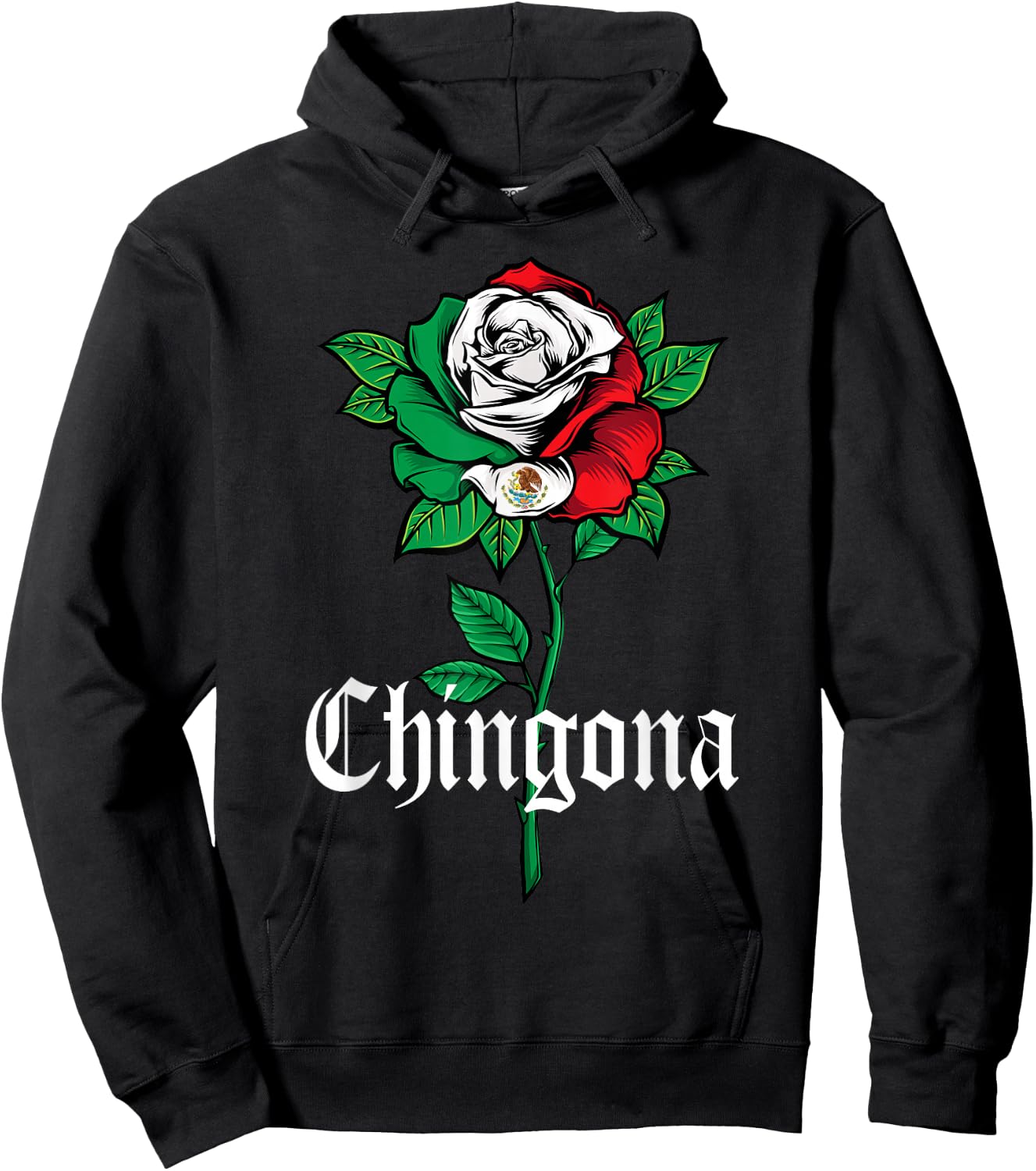 Chingona Shirt Women Girl Teen Mexico Mexican American Flag Hoodie - Hoodie | Black