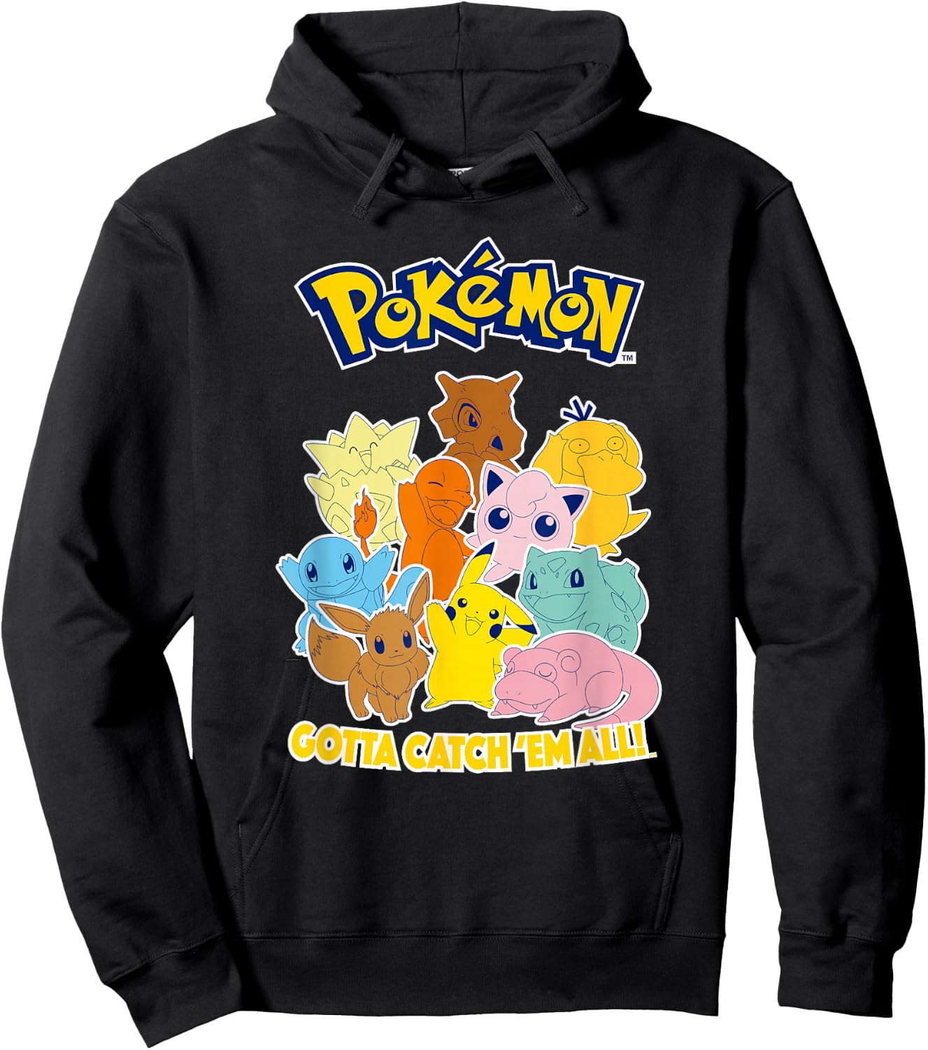Pokémon Group Shot Gotta Catch 'Em All Cute Poster Hoodie - Hoodie | Black