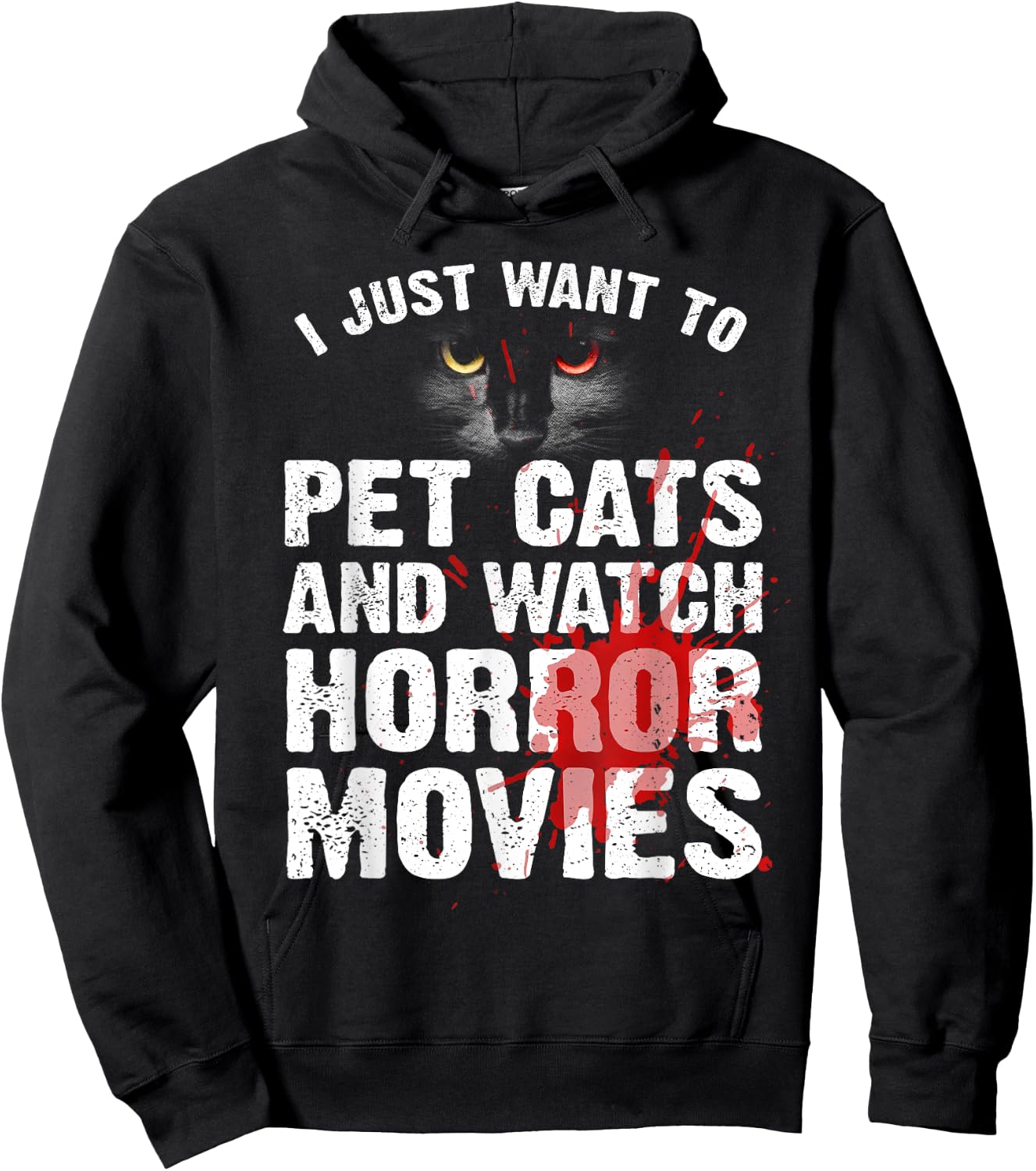 Funny Horror Movie Women Cat Lover Halloween Movie Hoodie - Hoodie | Black