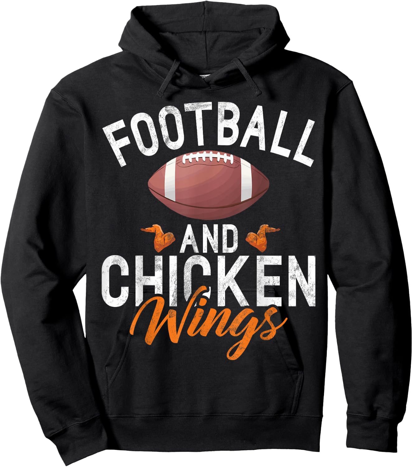 Football and Chicken Wings Hoodie - Hoodie | Black