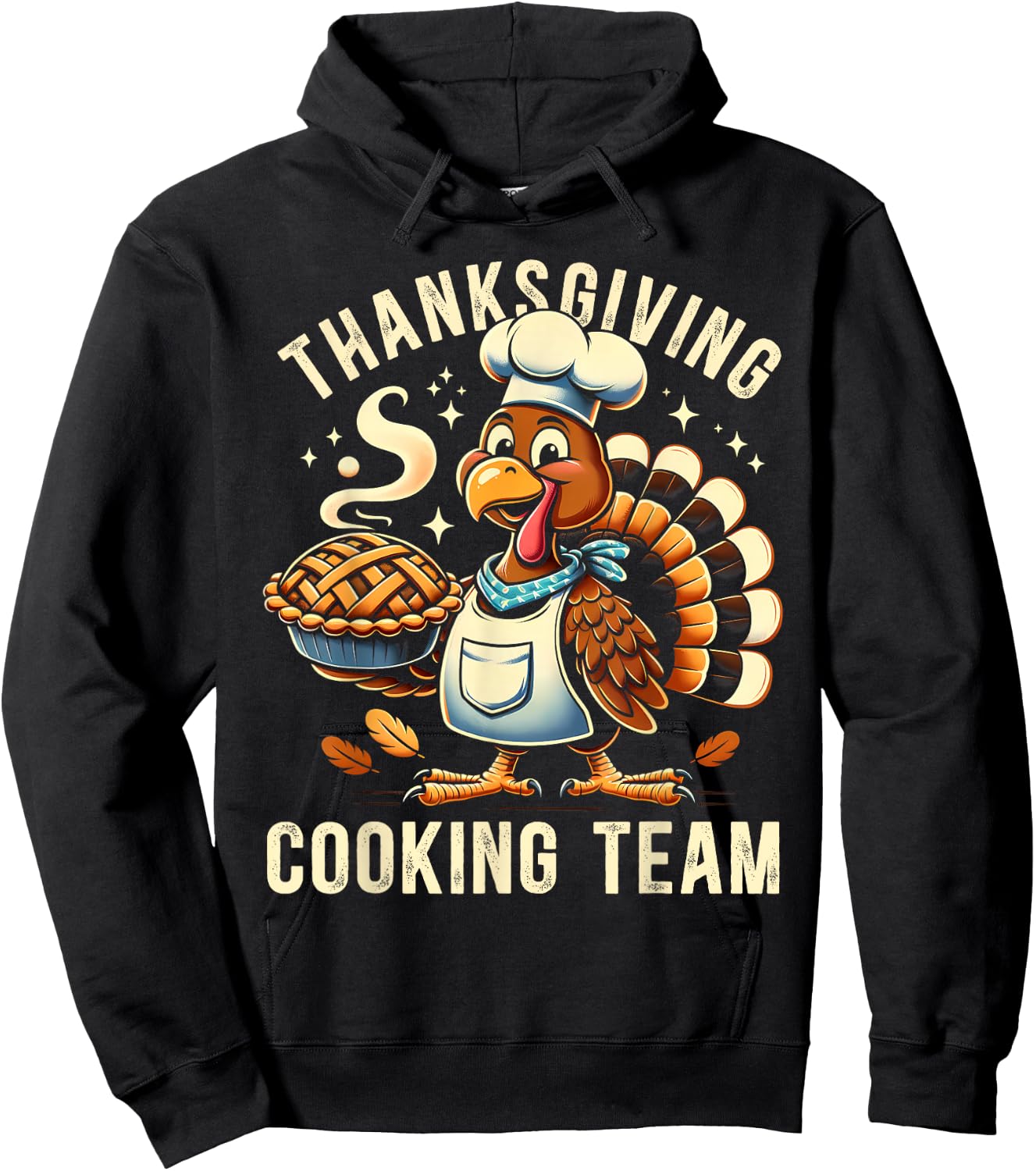 Thanksgiving Cooking Team Chef Turkey Funny Hoodie - Hoodie | Black