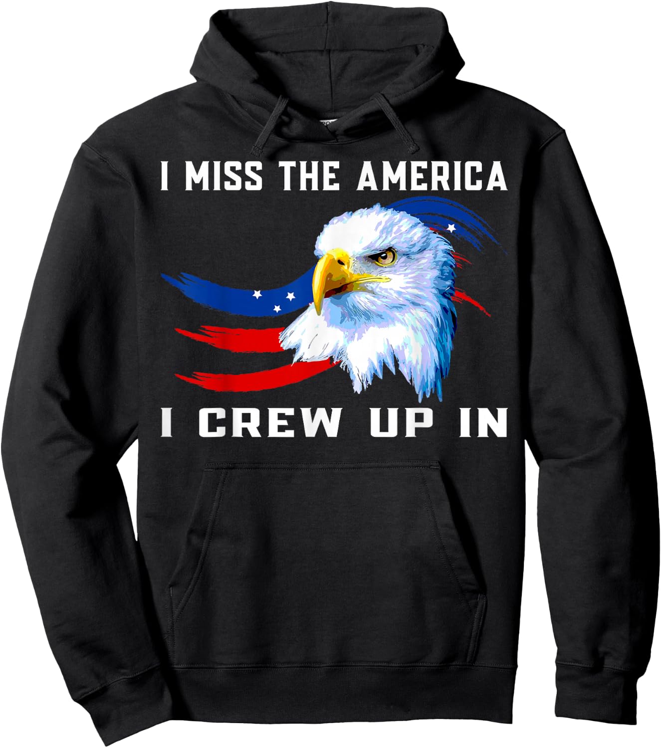 American flag and eagle, I miss the America I grown up in Men Hoodie - Hoodie | Black