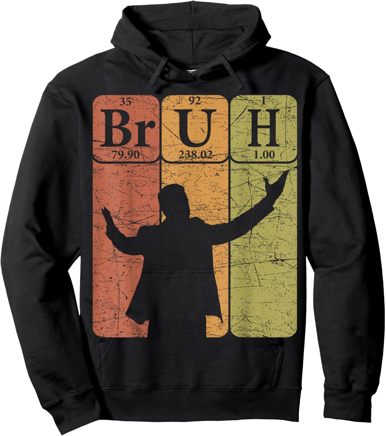 Bruh Periodic Table Elements Bro Slang Bruh Meme Vintage Hoodie - Hoodie | Black