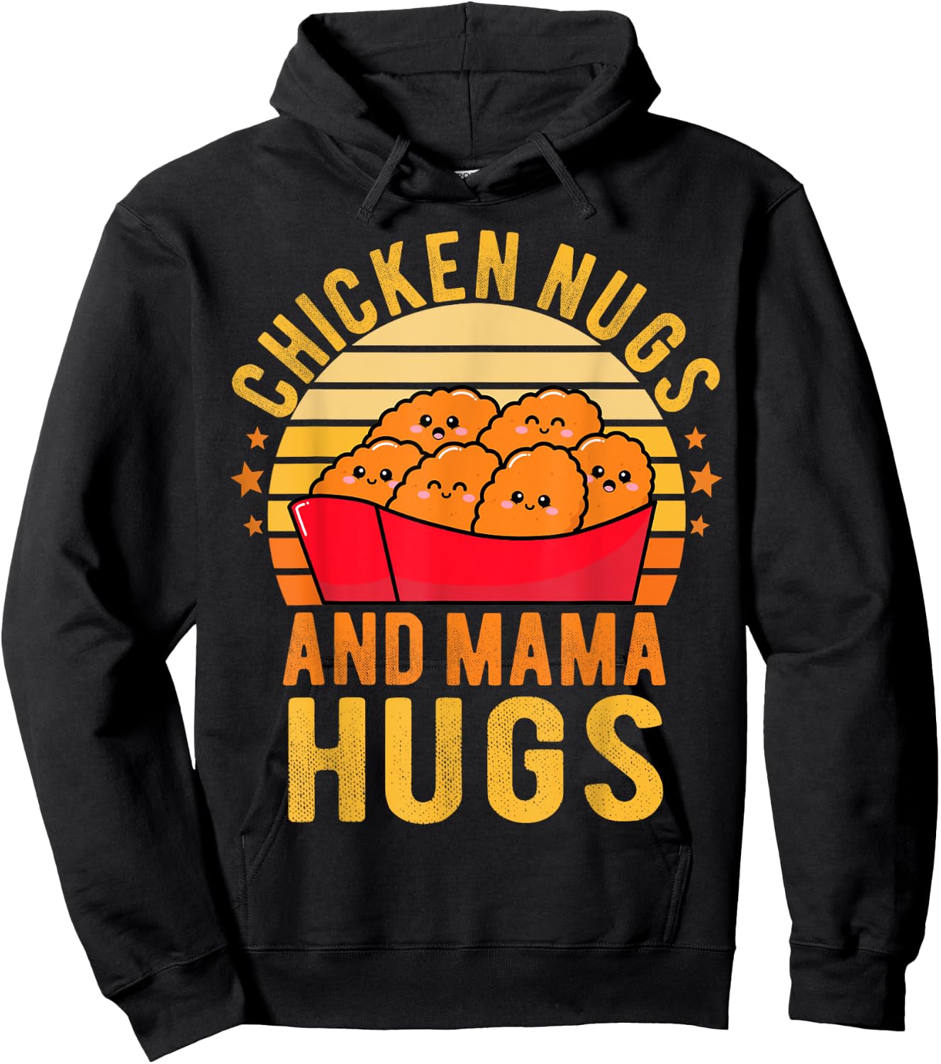 Chicken Nugs and Mama Hugs Toddler for Chicken Nugget Lover Hoodie - Hoodie | Black