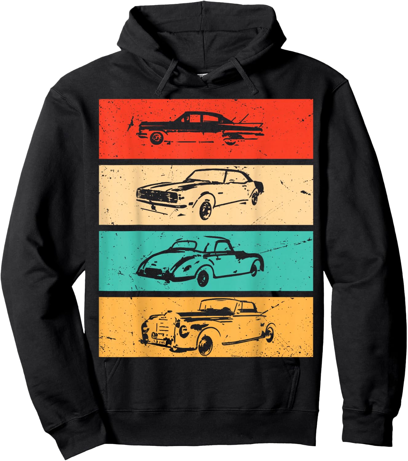 Vintage Cars - 80s & 90s Graphic Retro Hoodie - Hoodie | Black