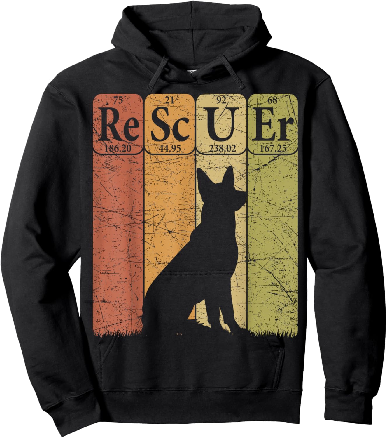 Dog Rescuer Periodic Table Elements Dog Rescue Retro Hoodie - Hoodie | Black