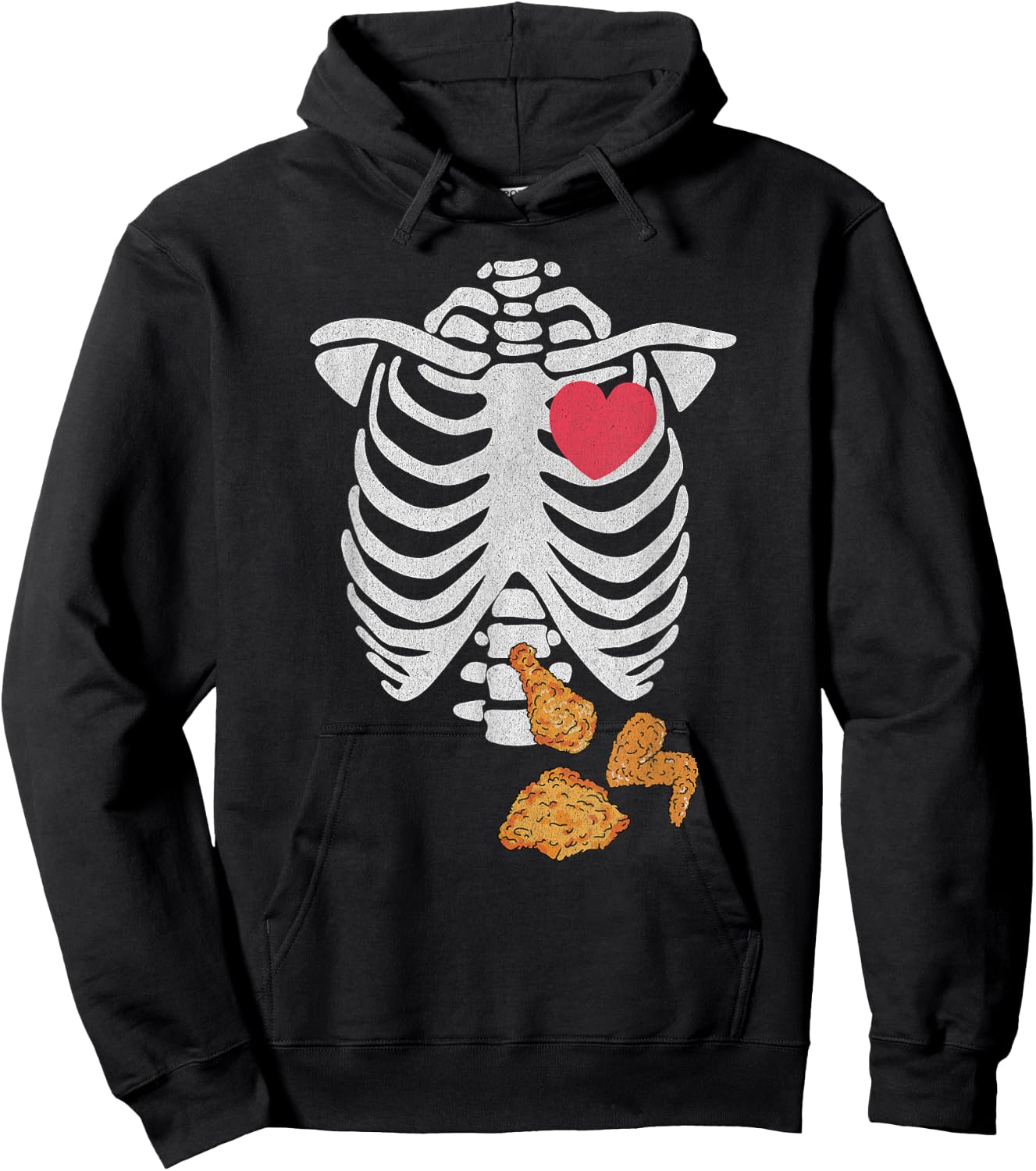 Fried Chicken Lover Halloween Skeleton Xray Costume Hoodie - Hoodie | Black