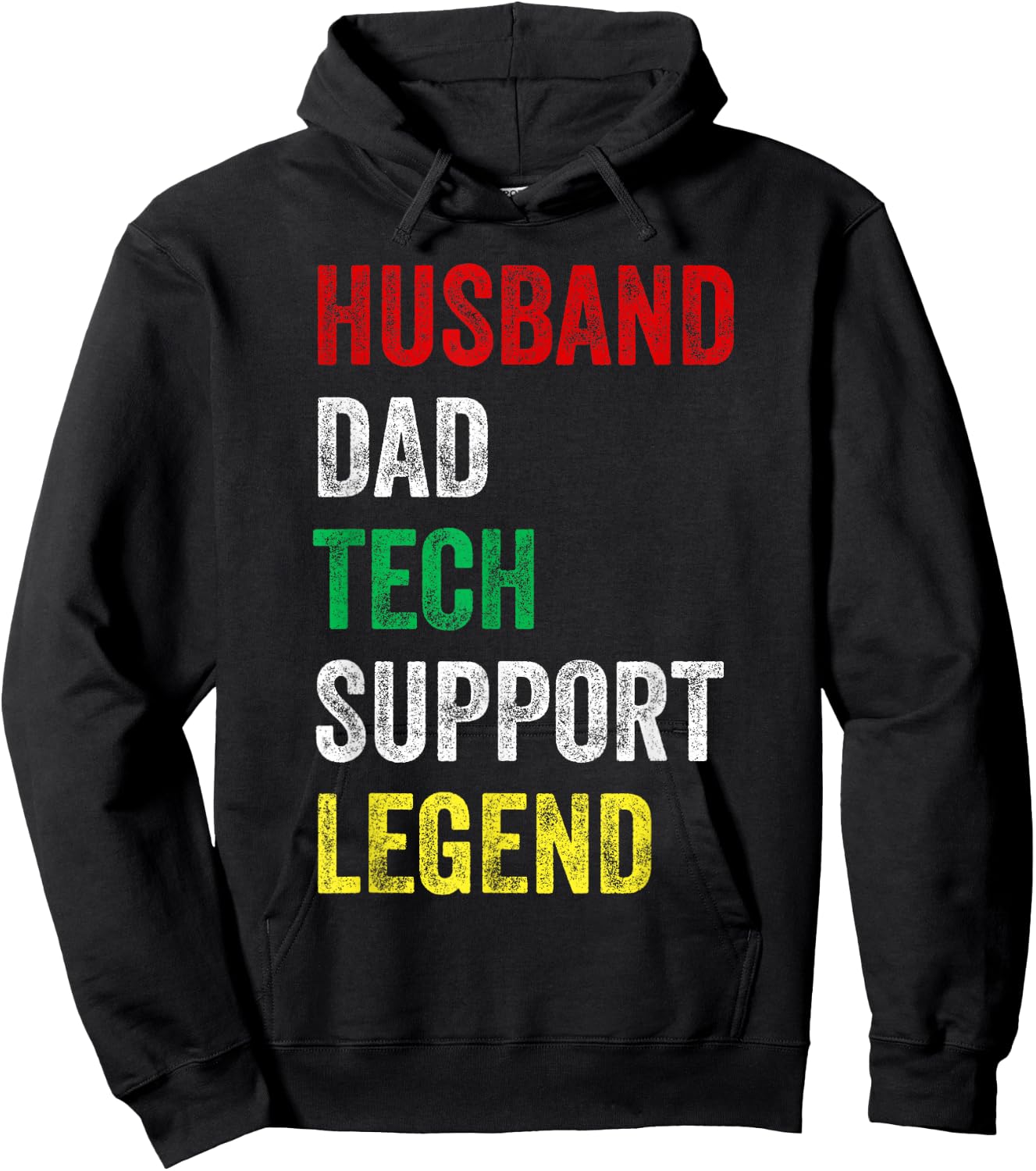 Husband Dad Tech Support Legend Funny Computer IT Guy Hoodie - Hoodie | Black