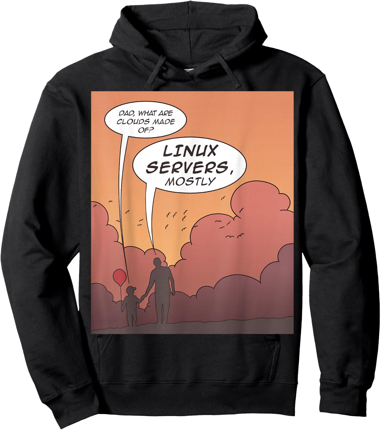 What are Clouds made of? Linux Server mostly Funny Hoodie - Hoodie | Black