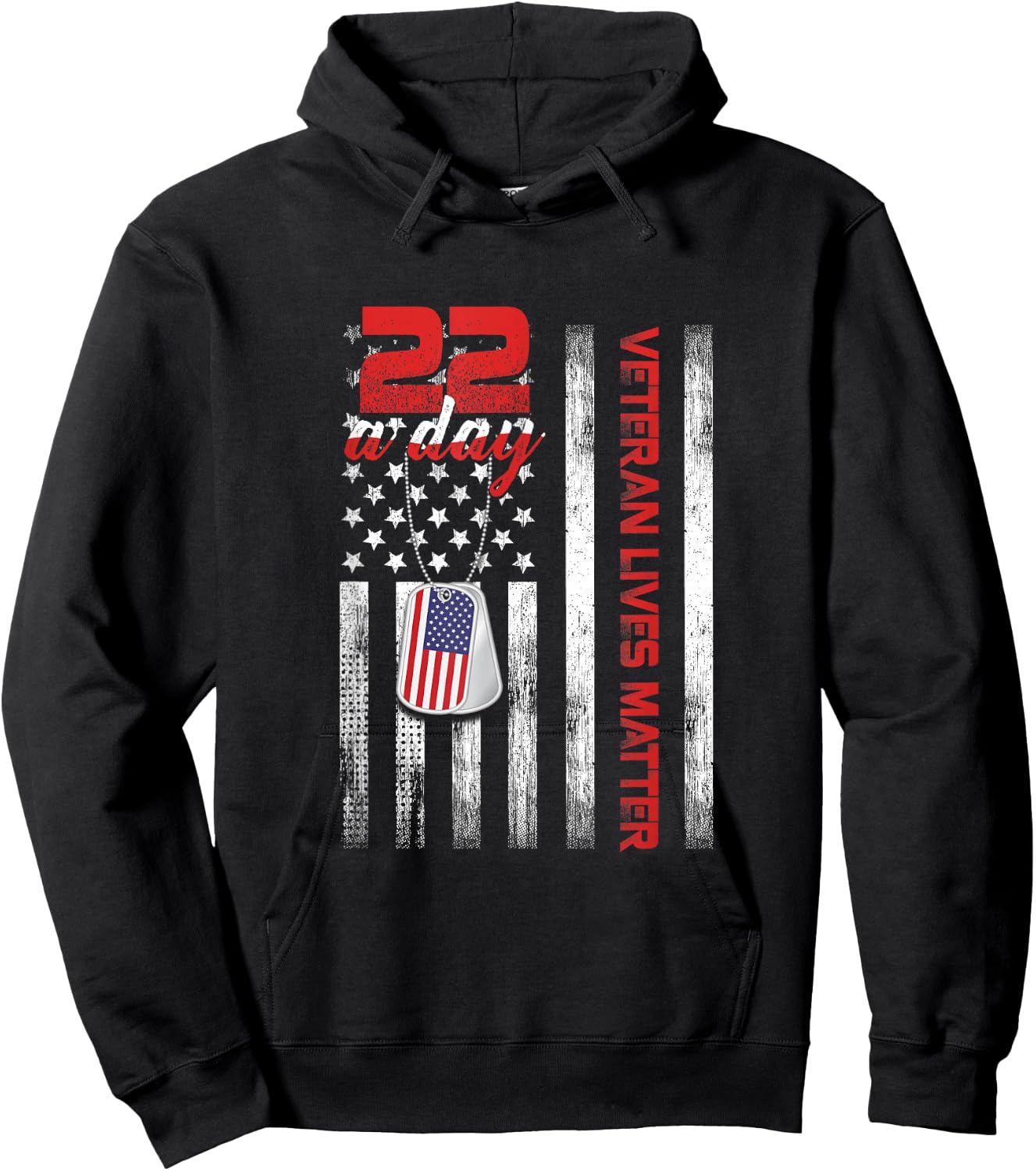 Veteran Lives Matter Suicide Awareness PTSD Veteran 22 Day Hoodie - Hoodie | Black