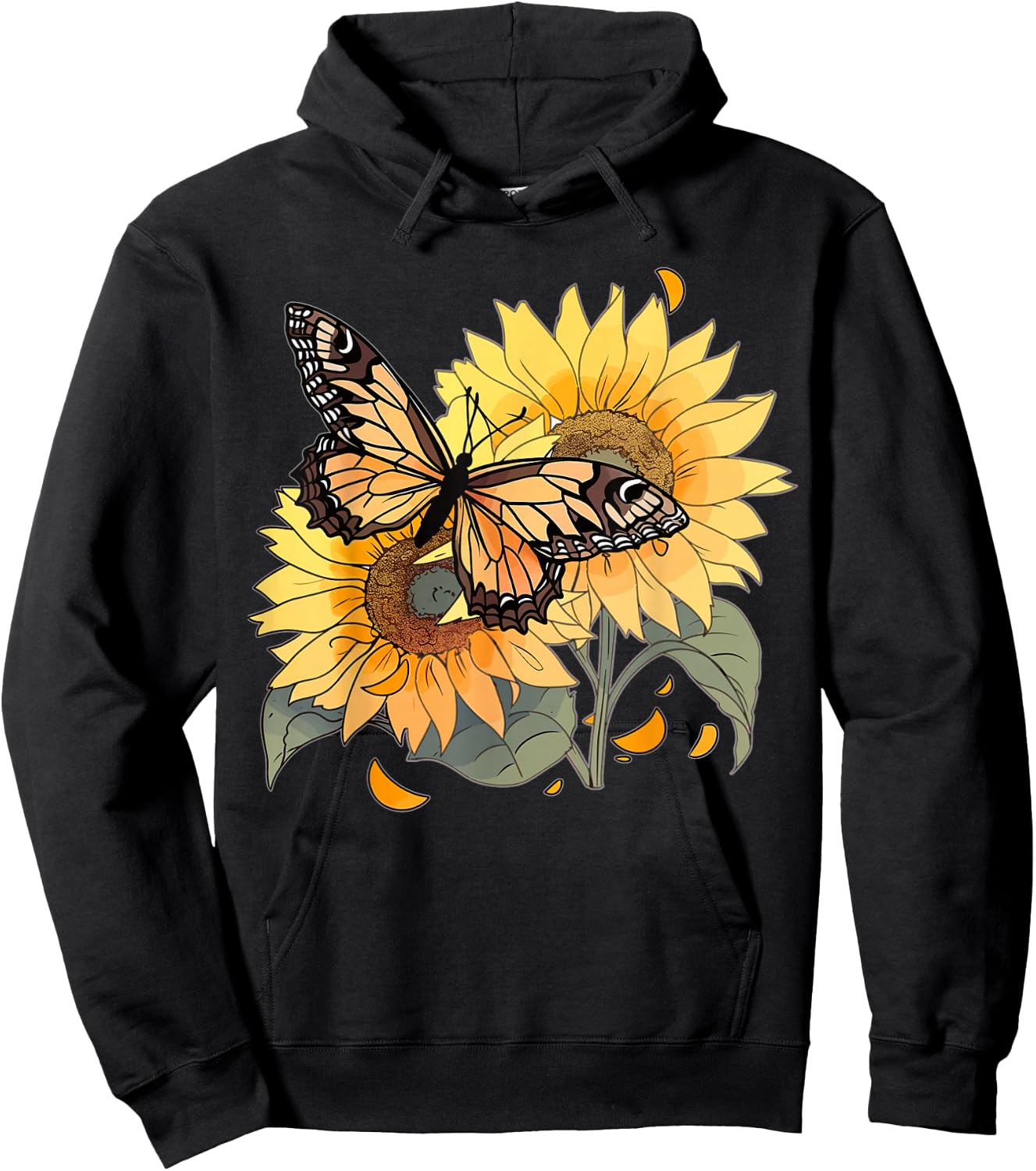 Cute Butterfly Sunflower design butterflies and butterfly Hoodie - Hoodie | Black