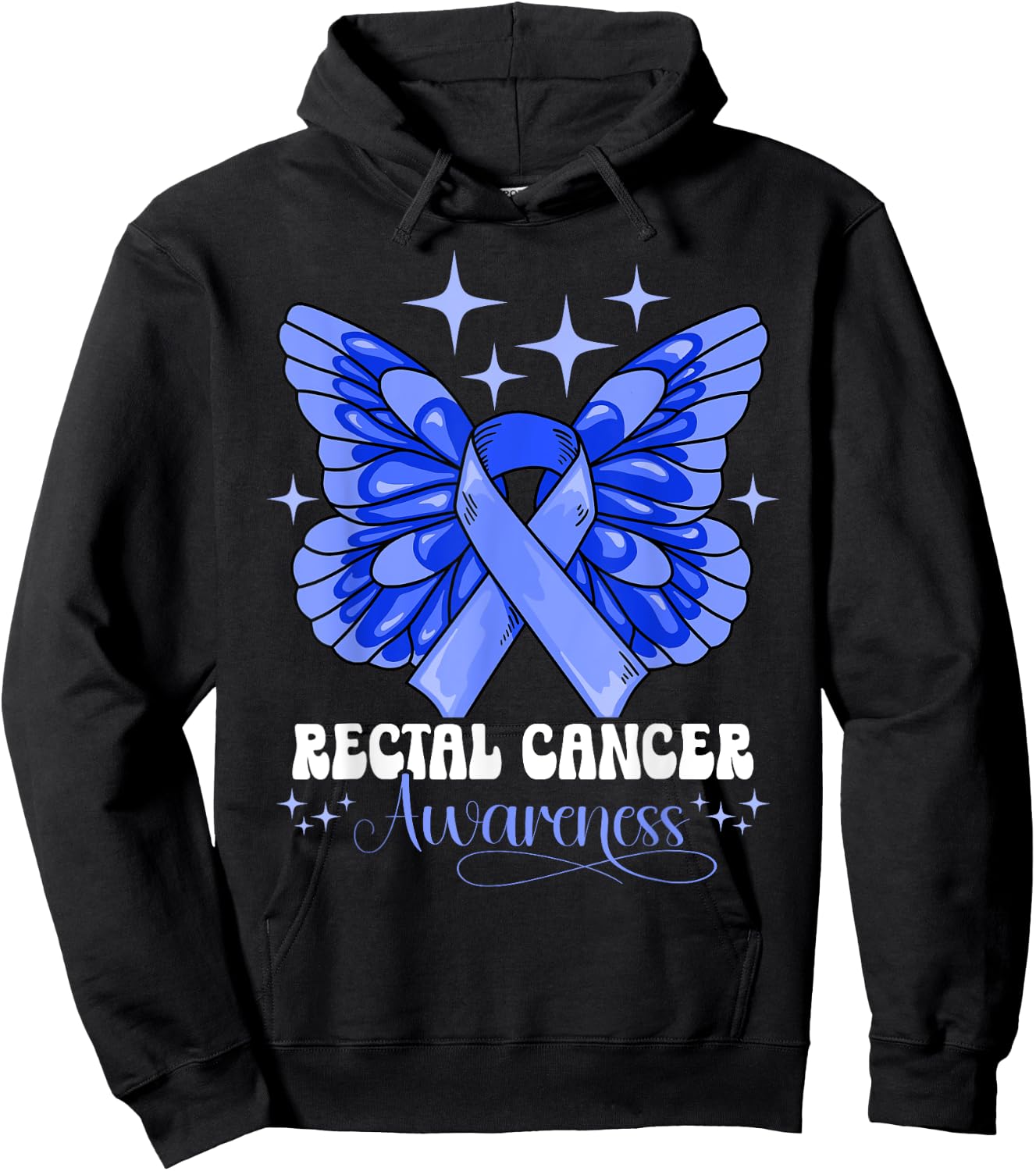 Rectal Cancer Awareness by Rectal Cancer Awareness - Men's -Adults Classic Fit Black Short Sleeve - Small - U-Neck - Modern Classic - Awareness Hoodie - Hoodie | Black