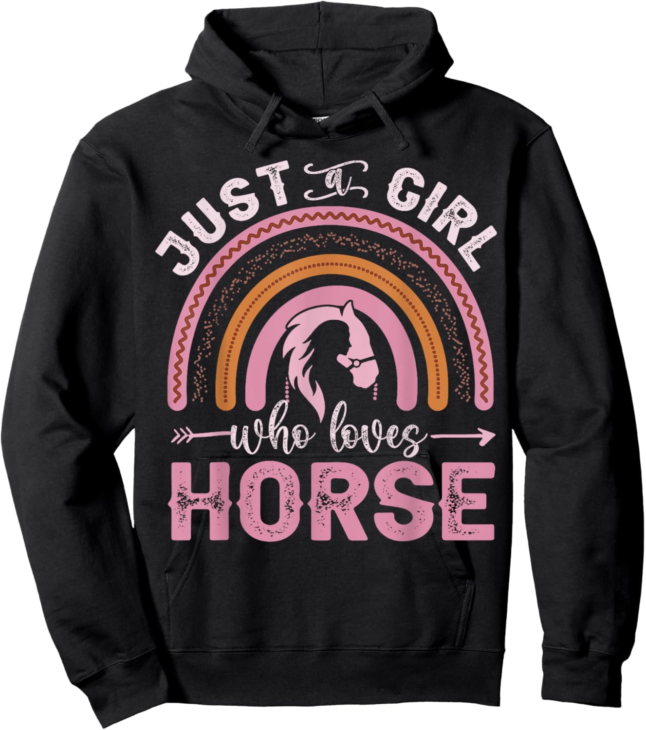 Just A Girl Who Loves Horses Riding Cute Horse Teen Women Hoodie - Hoodie | Black