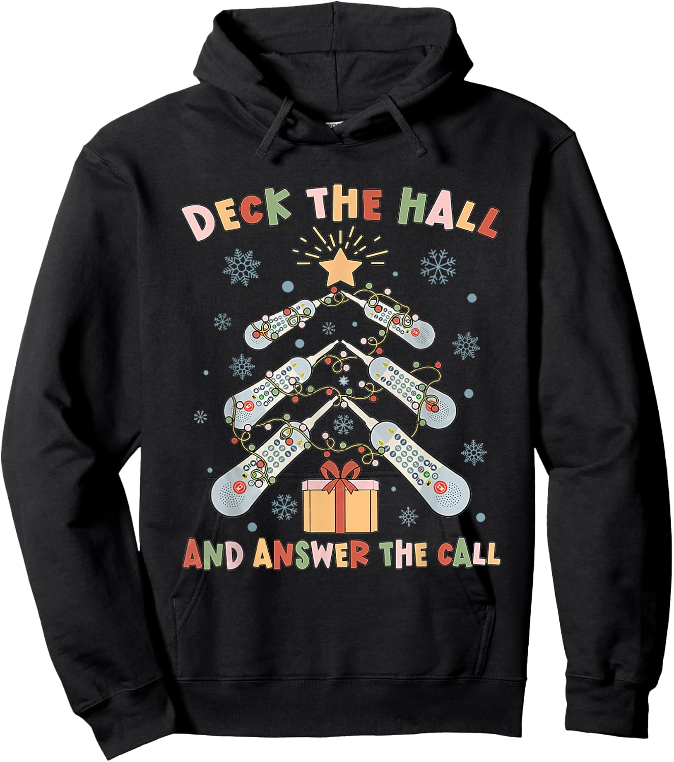 Women Christmas ICU Nurse Call Light Telemetry Healthcare Hoodie - Hoodie | Black