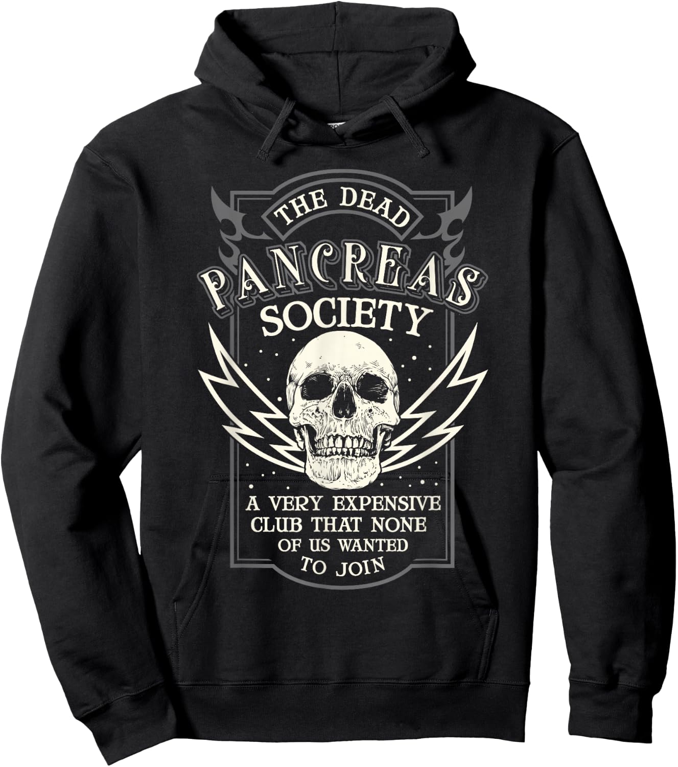 Dead Pancreas Society Type 1 Diabetes T1D Diabetic Awareness Hoodie - Hoodie | Black
