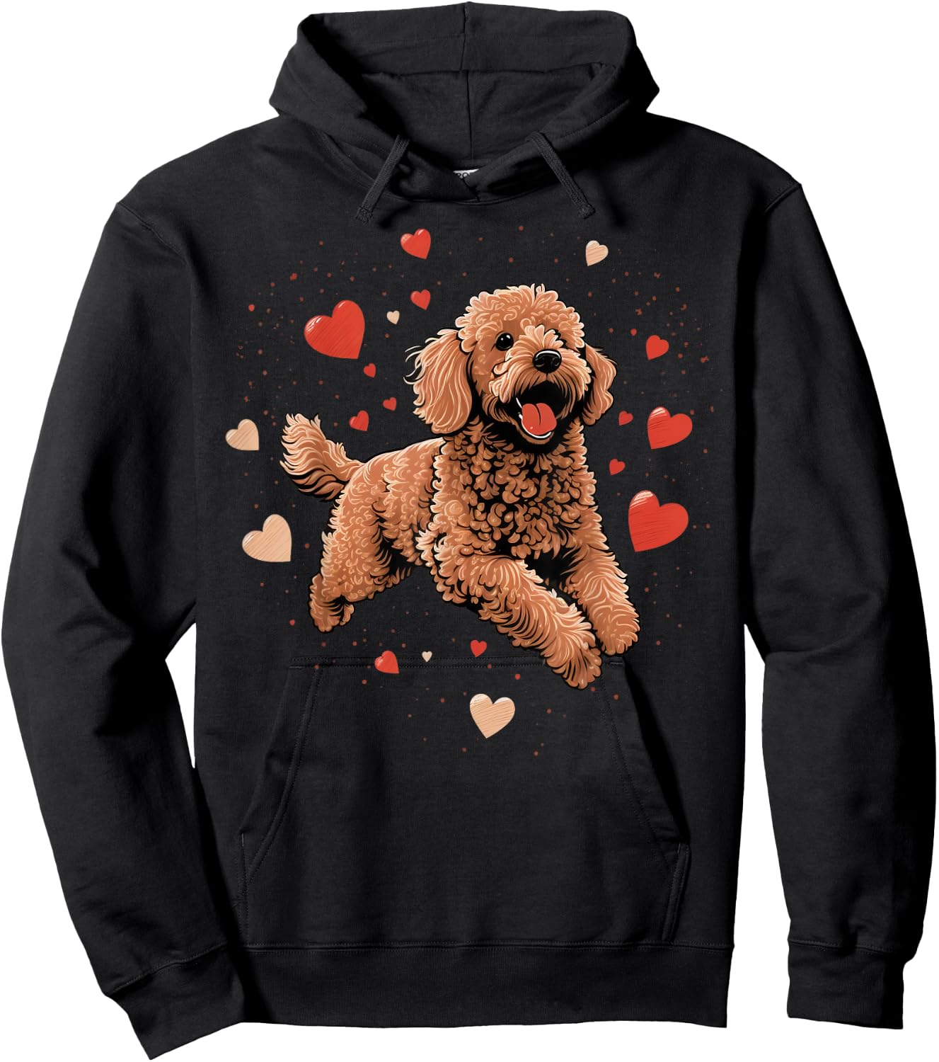 Goldendoodle Love Heart on Golden Doodle Lover Hoodie - Hoodie | Black