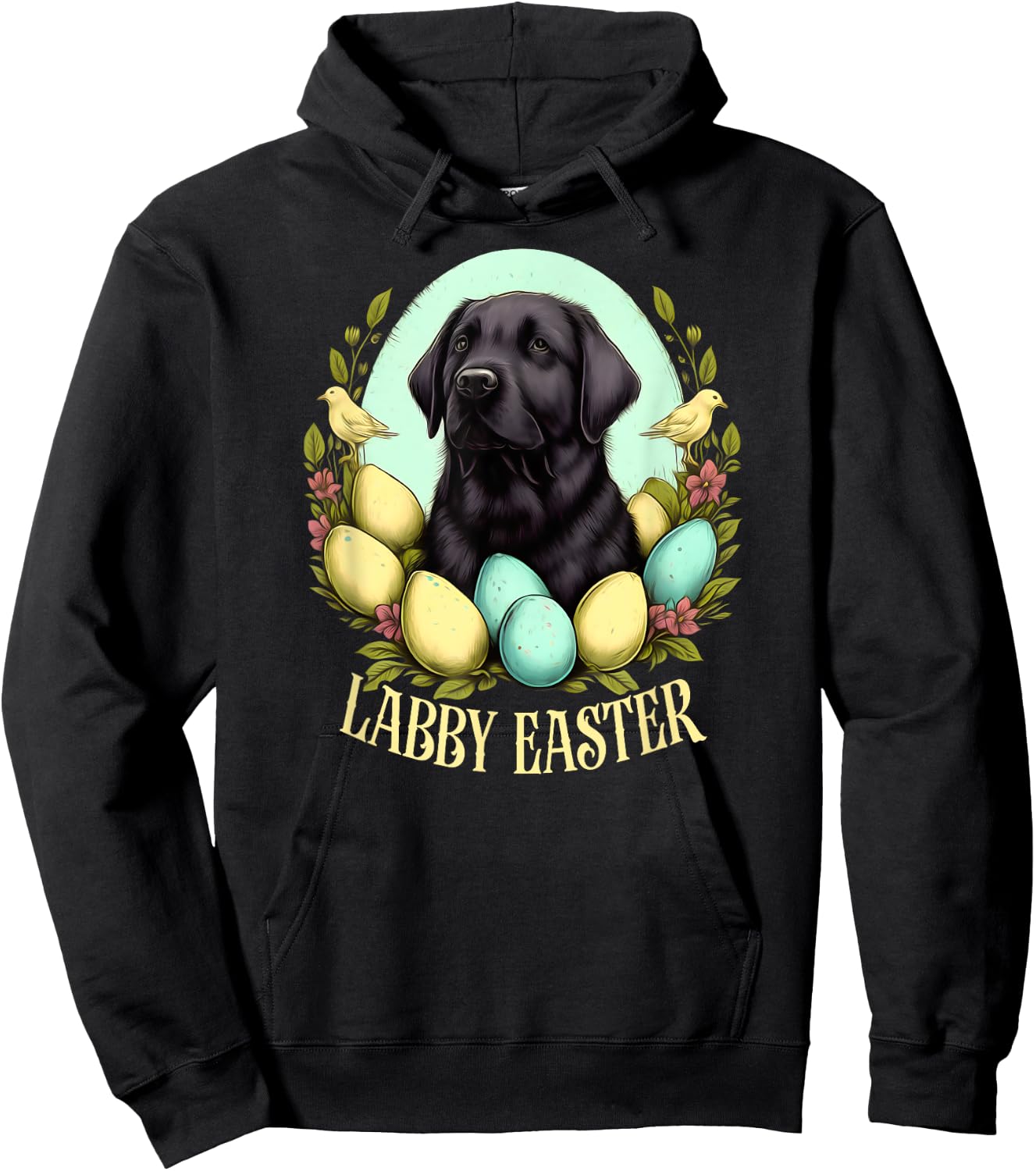 Labby Easter - Black Lab Hoodie - Hoodie | Black