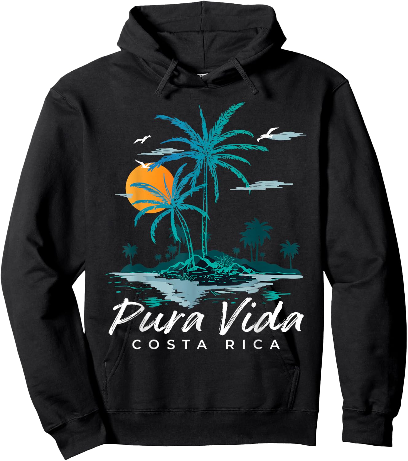 Costa Rica Pura Vida Shirt Retro Costa Rica Shirt Pura Vida Hoodie - Hoodie | Black