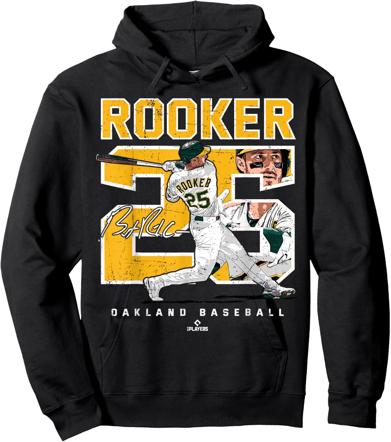 Number and Portrait Brent Rooker Oakland Hoodie - Hoodie | Black