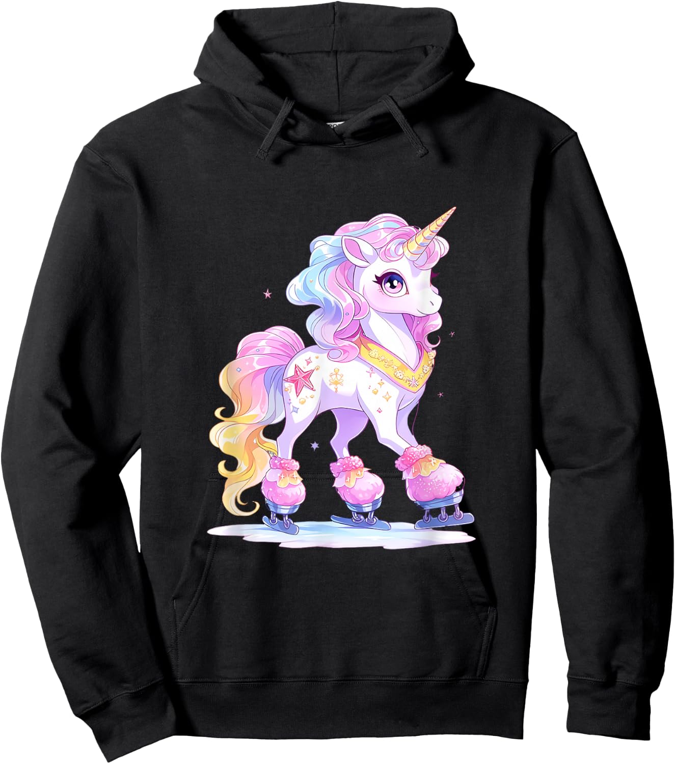 Unicorn Ice Skates Figure Skating Ice Skates Children Hoodie - Hoodie | Black