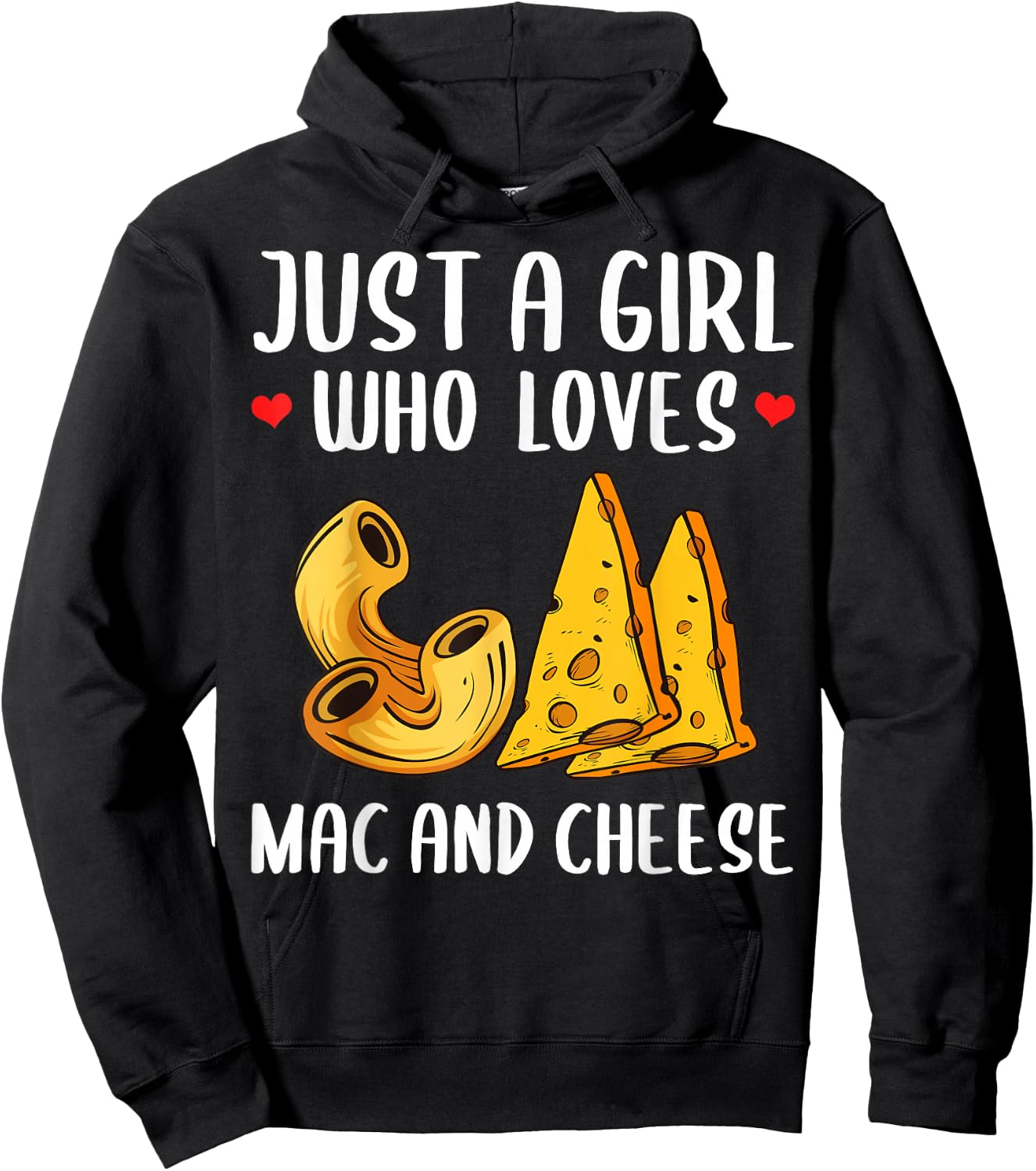 Funny Mac And Cheese Design For Girls Women Macaroni Cheese Hoodie - Hoodie | Black