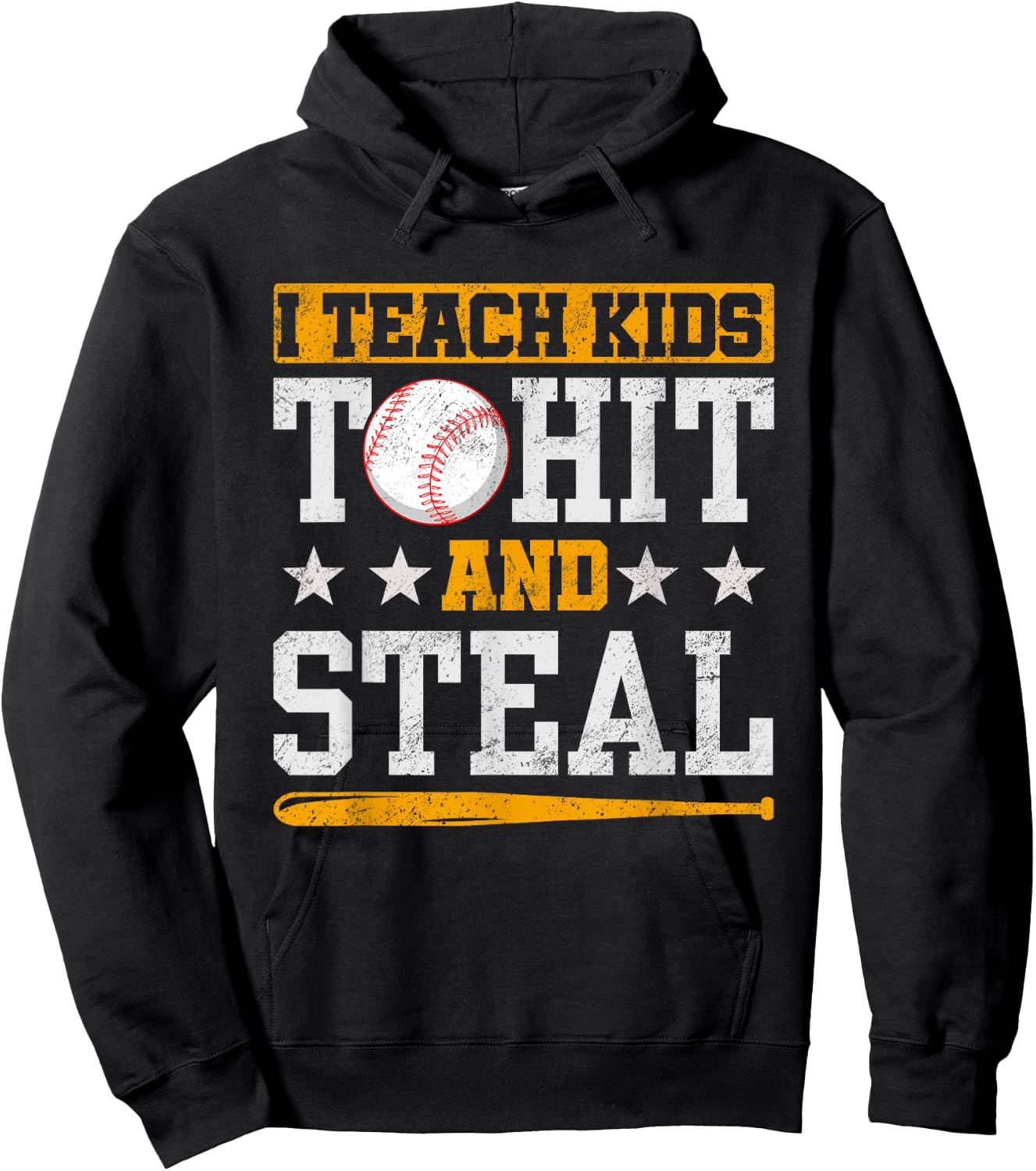 I Teach Kids To Hit And Steal Baseball Coach Hoodie - Hoodie | Black