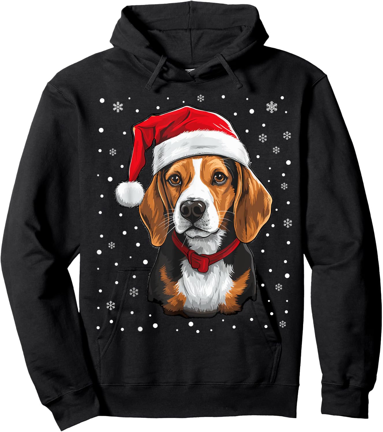 Beagle Dog Christmas Santa Hat Xmas Pajama for Adults kids Hoodie - Hoodie | Black
