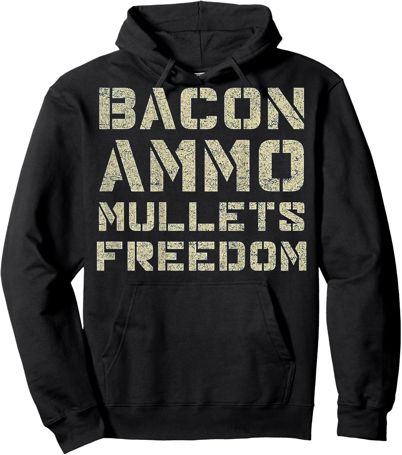 Bacon Ammo Mullets Freedom (on back) Hoodie - Hoodie | Black