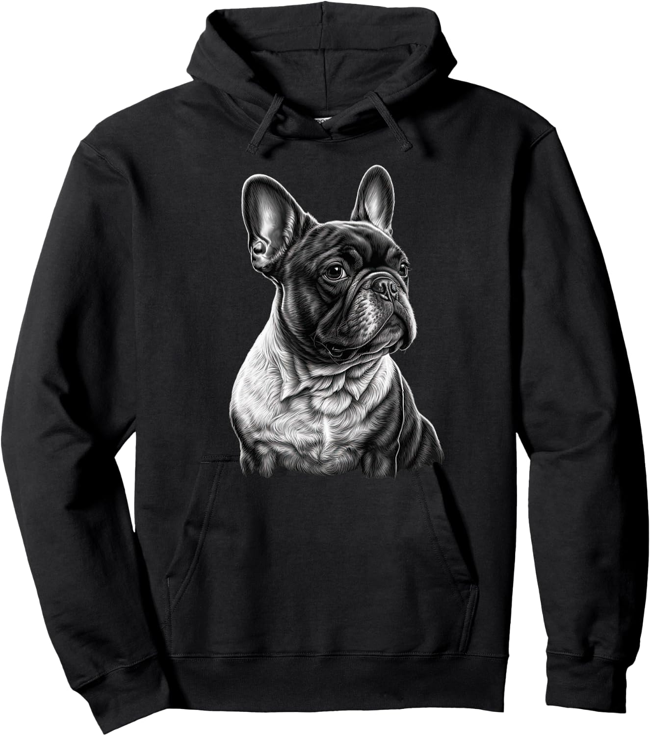 Funny French Bulldog Frenchie Black and White Women Girls Kids Hoodie - Hoodie | Black