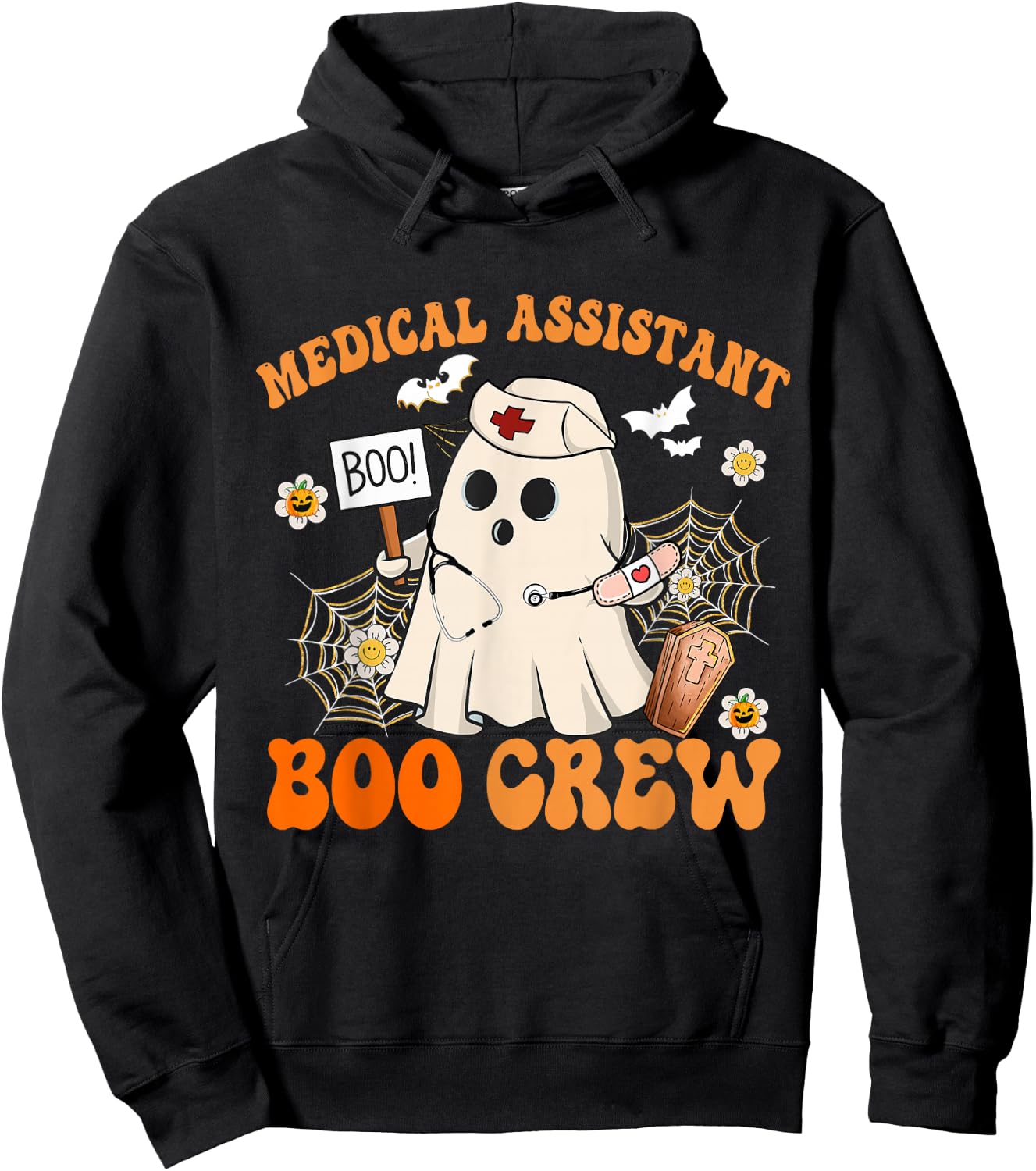 Medical Assistant Boo Crew Funny Ghost Halloween Costumes Hoodie - Hoodie | Black