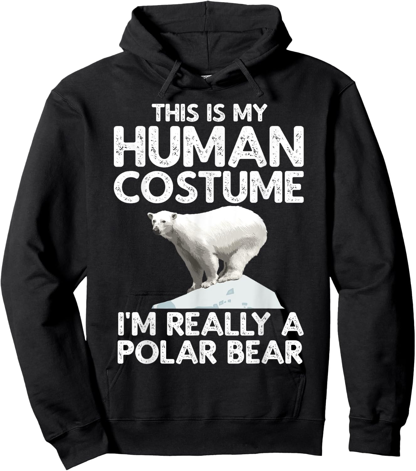 Cool Polar Bear Women Human Costume Animal Halloween Hoodie - Hoodie | Black