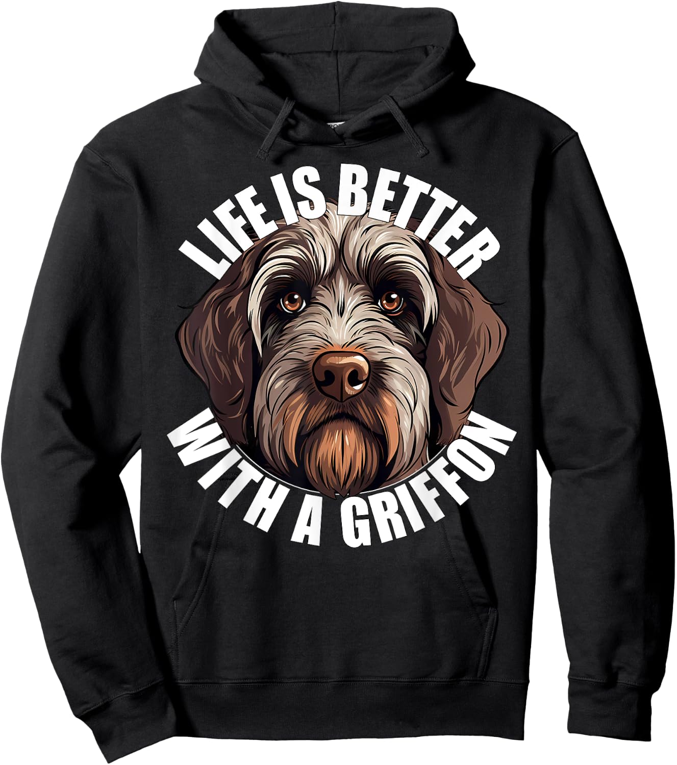 Life Is Better With a Wirehaired Pointing Griffon Griff Dog Women Kids Hoodie - Hoodie | Black