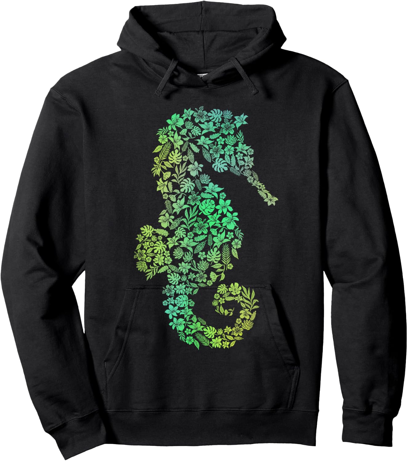 Seahorse Flowers - Underwater Sea Lover Marine Biologist Hoodie - Hoodie | Black