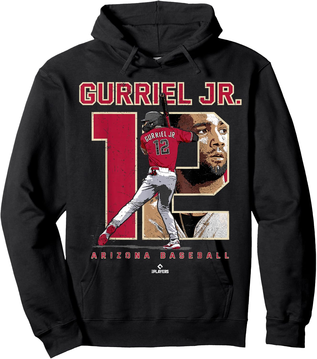 Number and Portrait Lourdes Gurriel Jr Arizona MLBPA Hoodie - Hoodie | Black