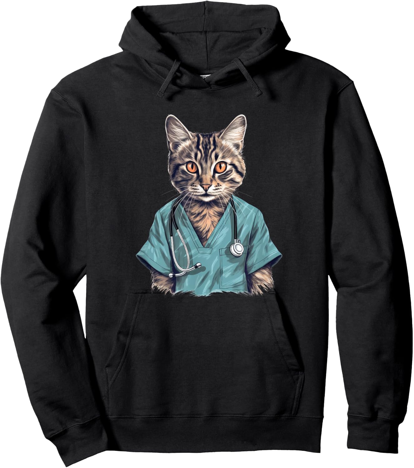 Funny Nurse Cat, Medical Doctor Kitty Hoodie - Hoodie | Black