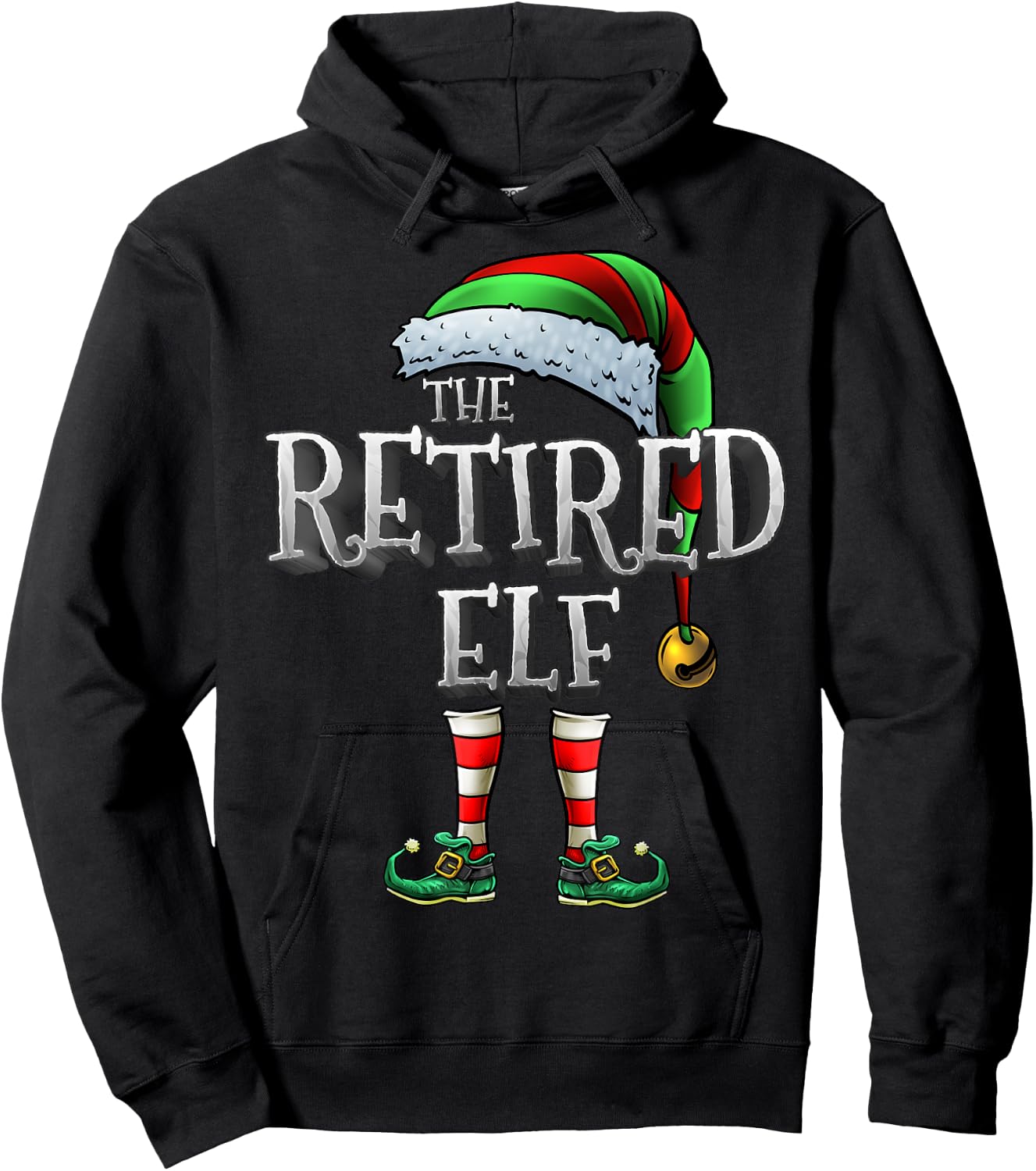 The Retired Elf Shirt Matching Family Retired Christmas Elf Hoodie - Hoodie | Black
