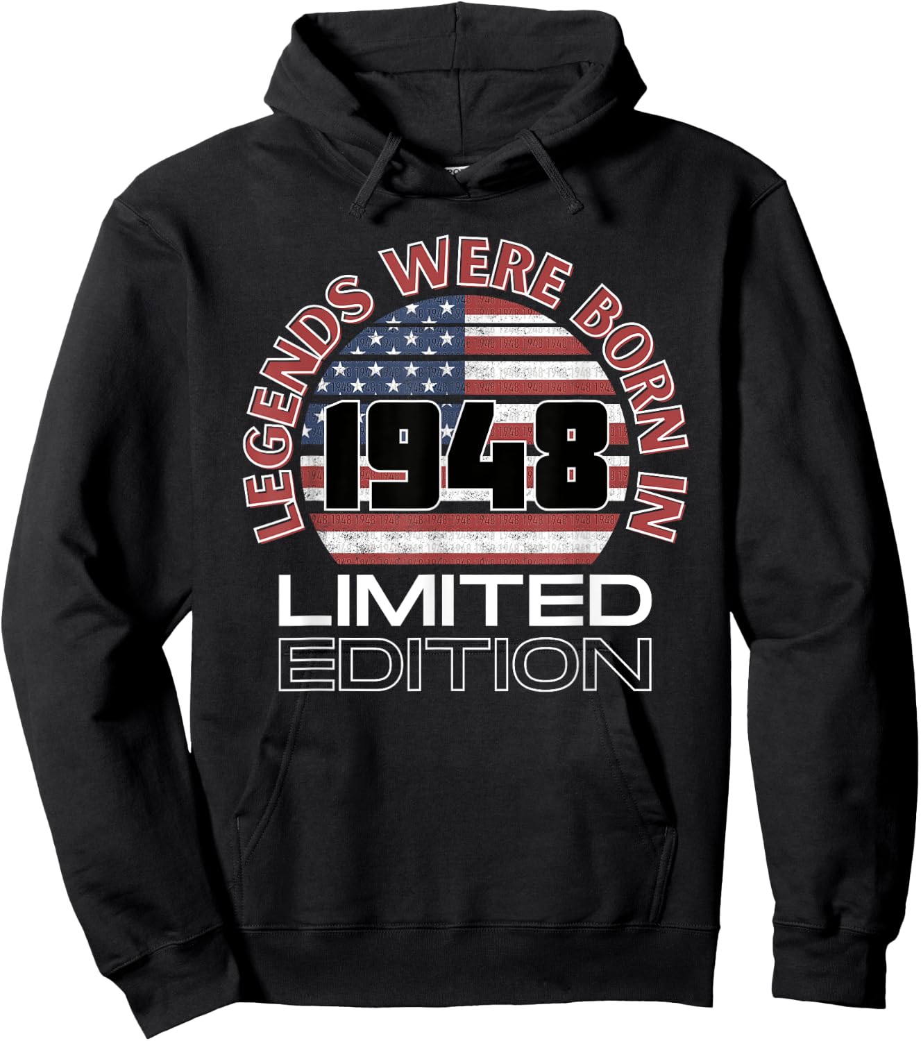 Legends were born in 1948 American Vintage Sunset Design Hoodie - Hoodie | Black