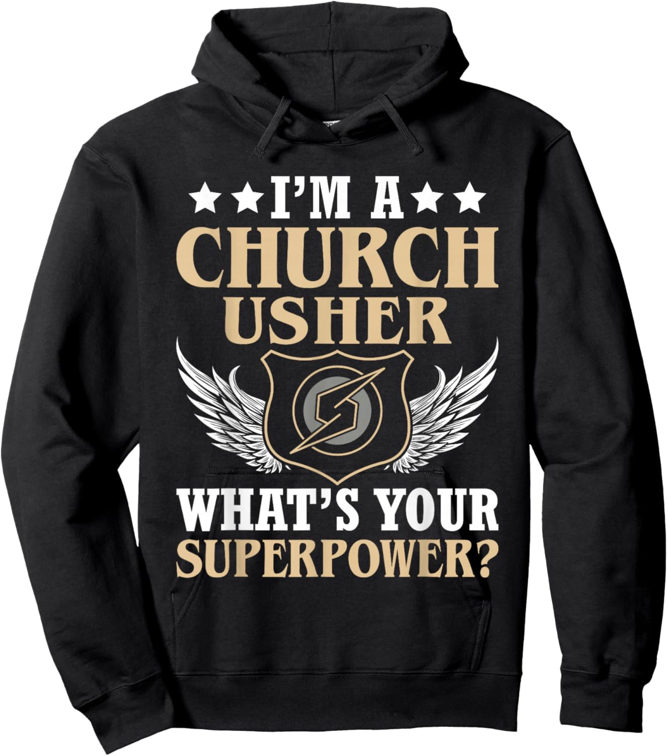 I'm-A Church Usher What's You Superpower Christian Faith Hoodie - Hoodie | Black