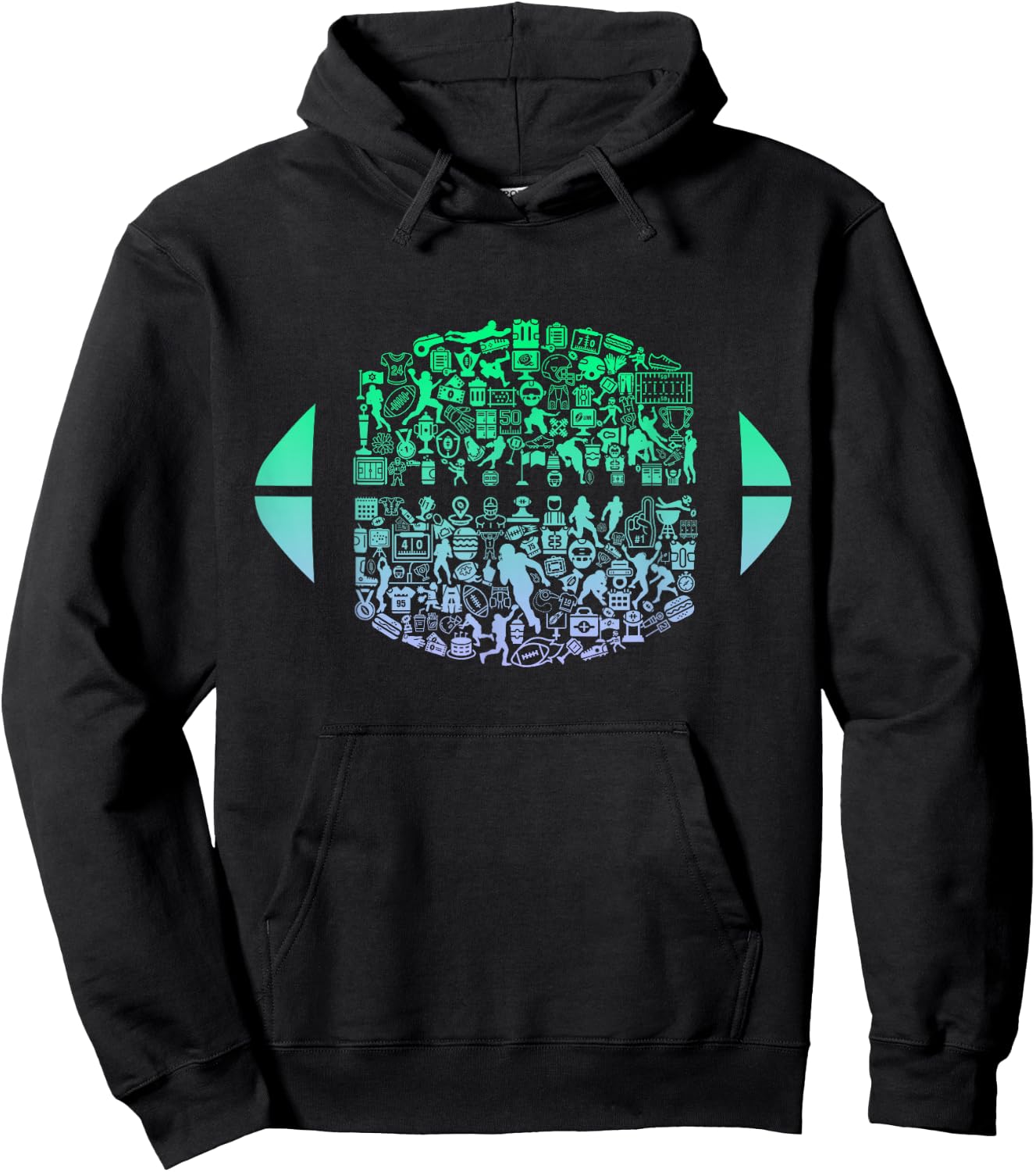 Football Gear for Football Player | Fan Boys Youth Football Hoodie - Hoodie | Black