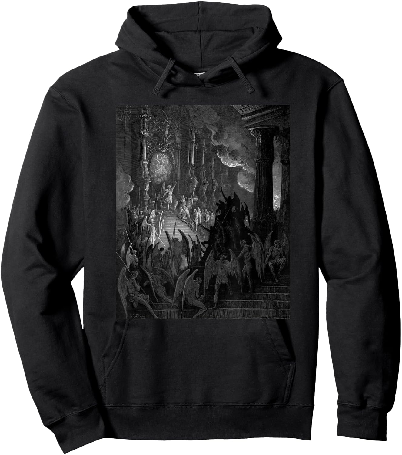 Satan Takes his Throne in Hell Gustave Dore Paradise Lost Hoodie - Hoodie | Black