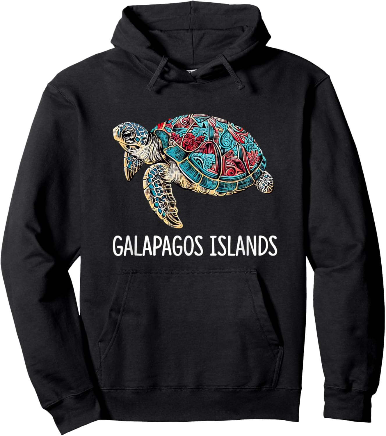 Galapagos Islands - Tribal Sea Turtle Hoodie - Hoodie | Black