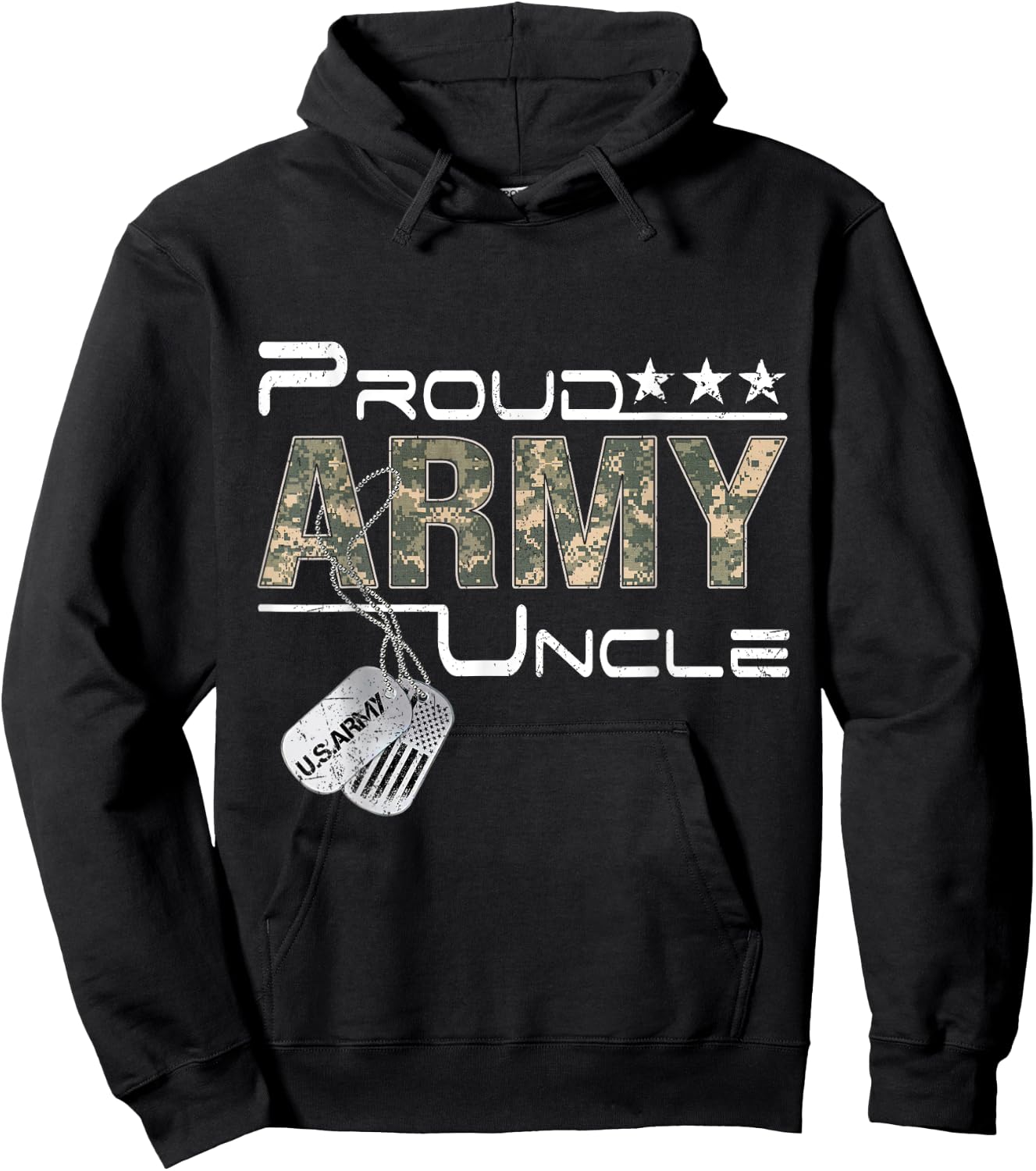 Proud Army Uncle Army Graduation Uncle US Army Uncle Gifts Hoodie - Hoodie | Black