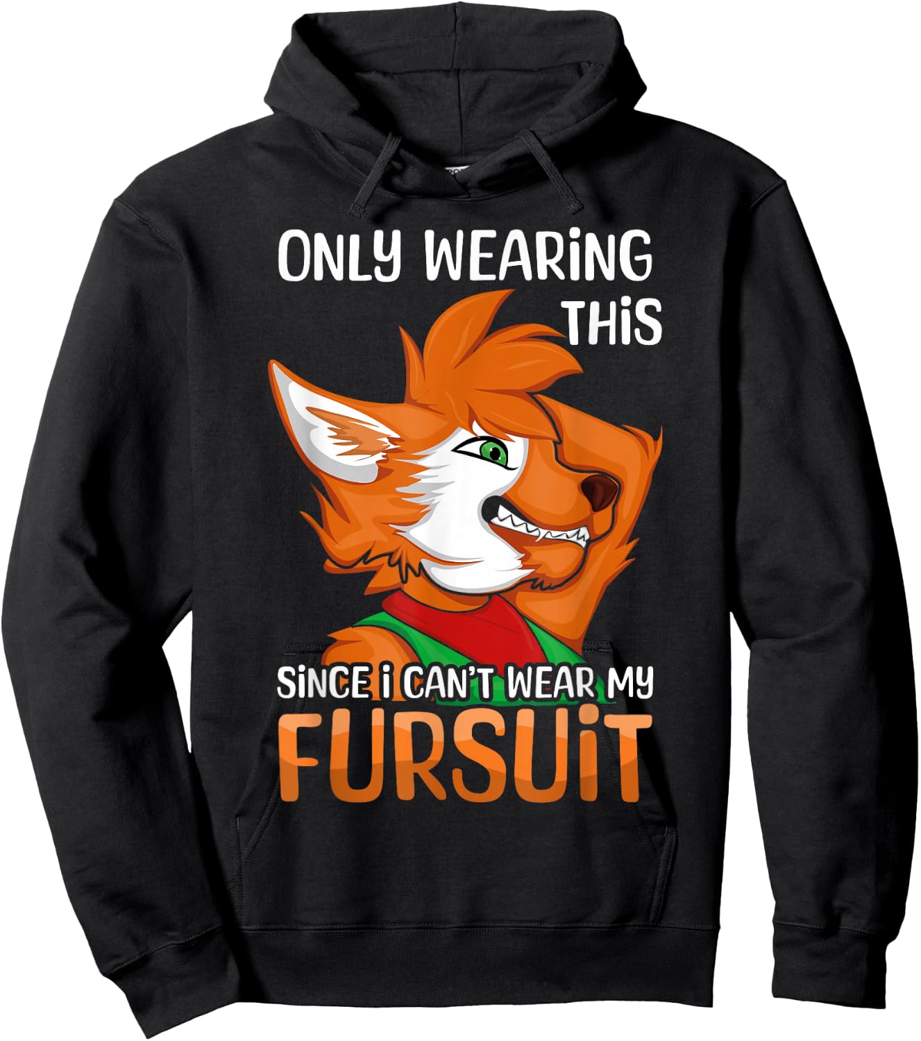 Kawaii Fox Proud Furry Tail Ear Furry Person Cosplay Fursuit Hoodie - Hoodie | Black