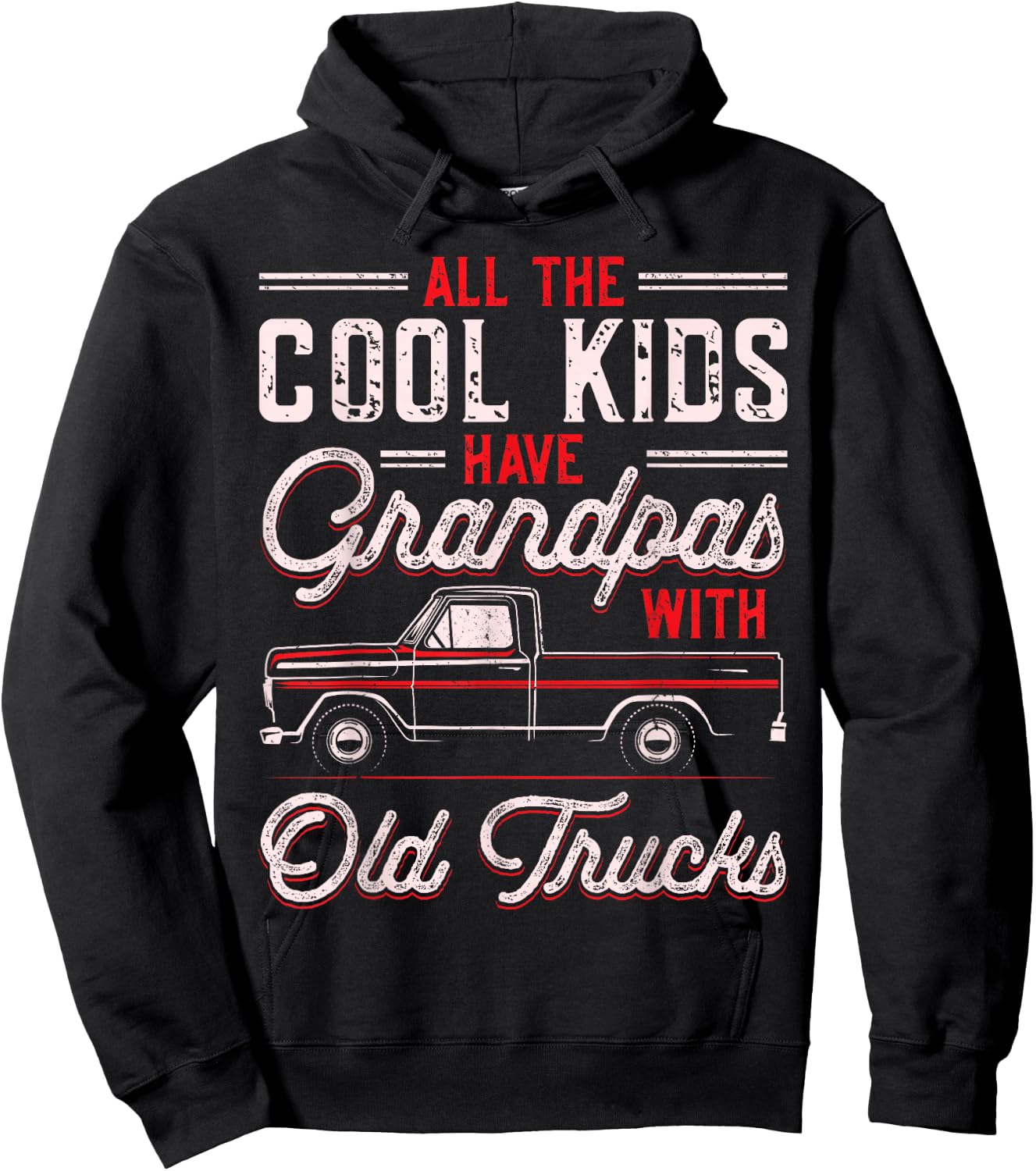 Grandpas With Old Trucks Classic Pickup Truck Grandfather Hoodie - Hoodie | Black